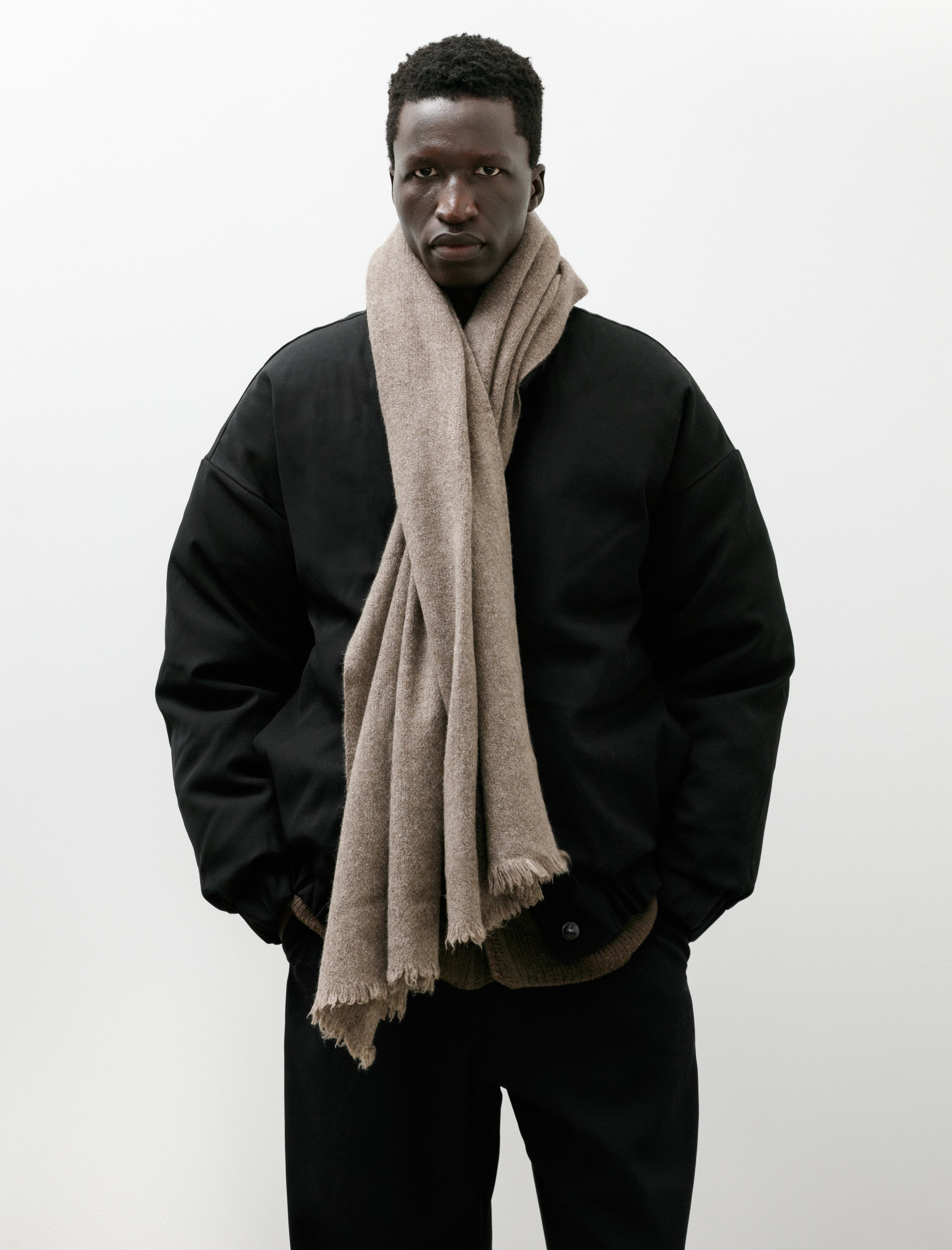 Nomad Net Scarf Natural Yak Grey