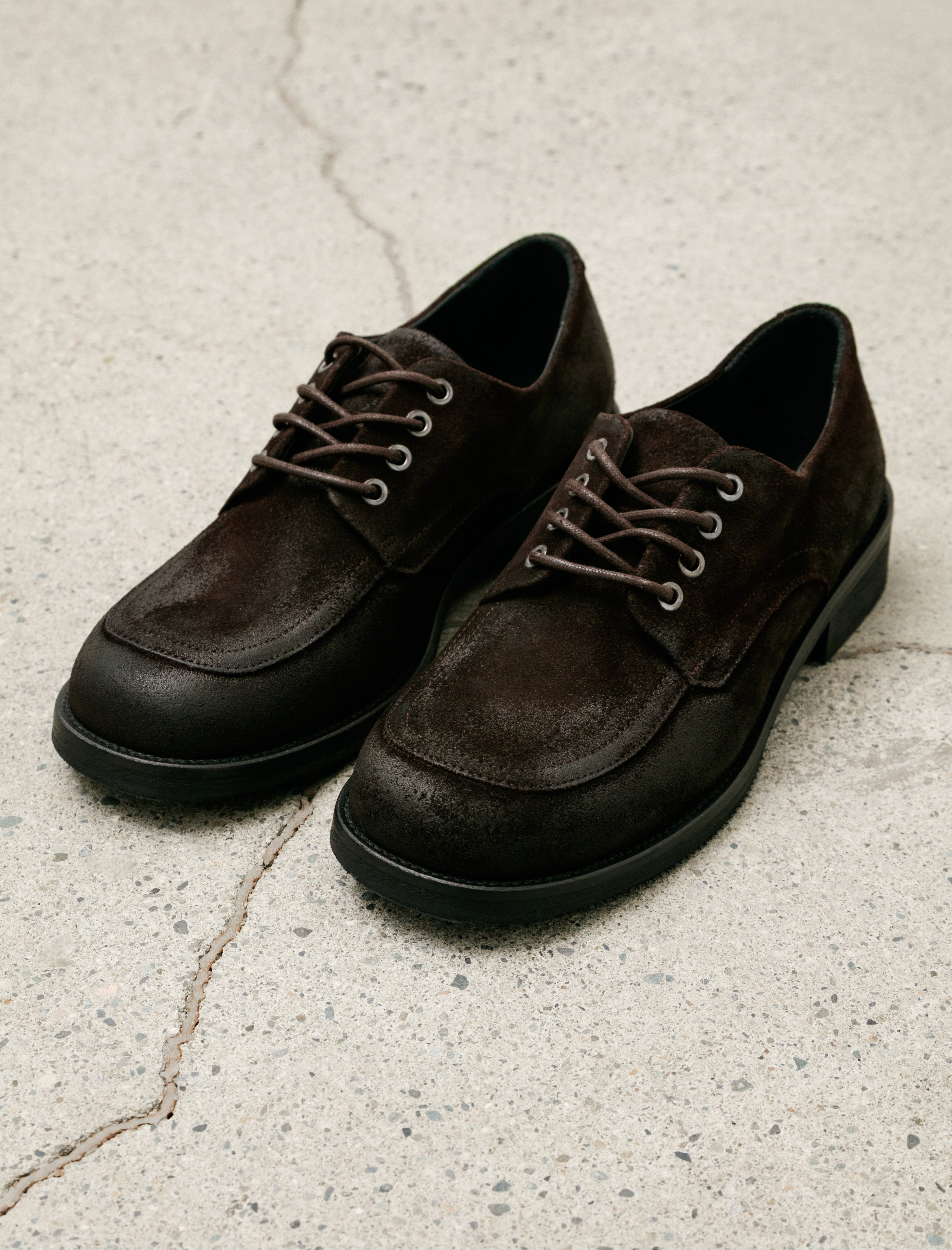 Paracia Old Buster Waxed Suede Deep Brown