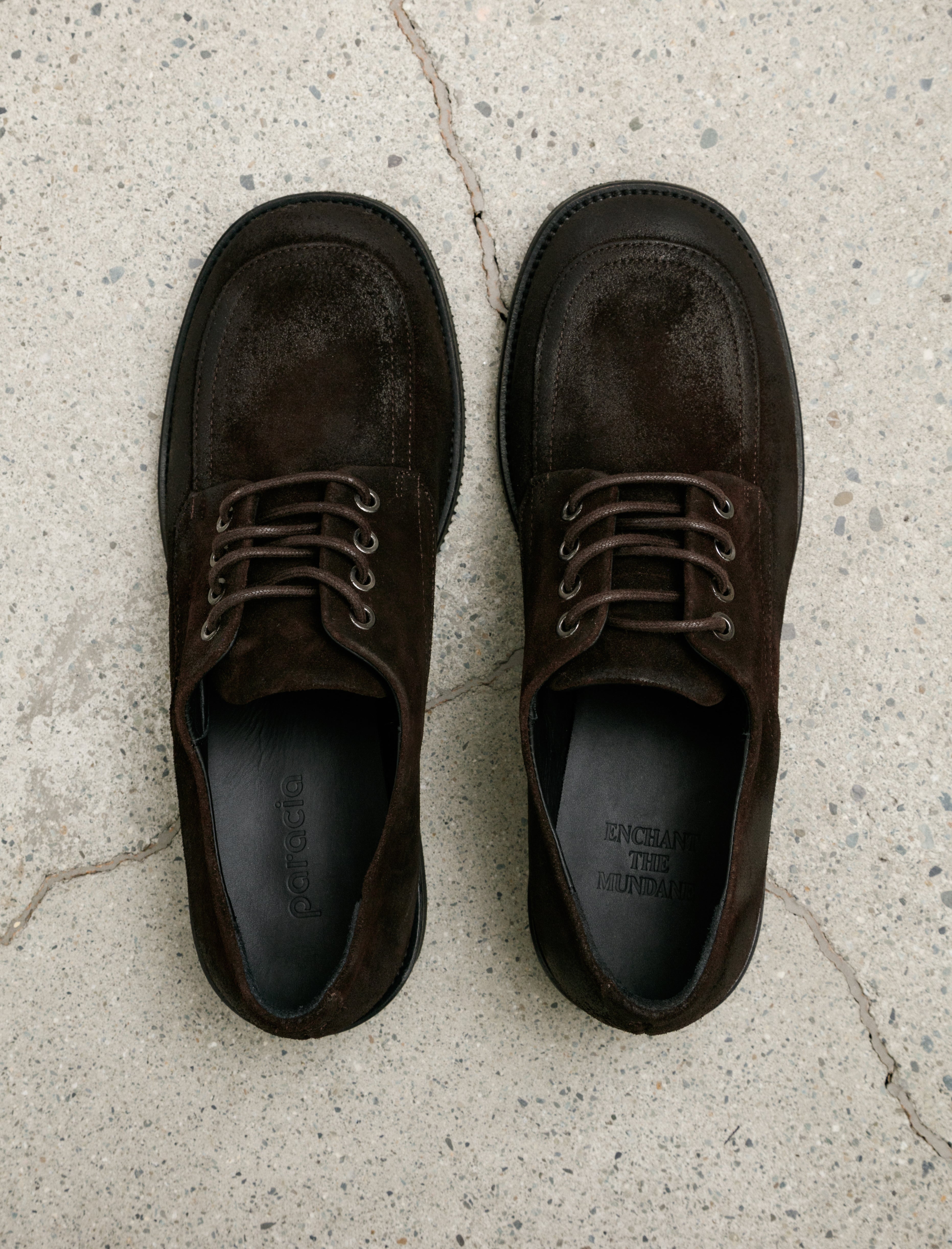 Paracia Old Buster Waxed Suede Deep Brown