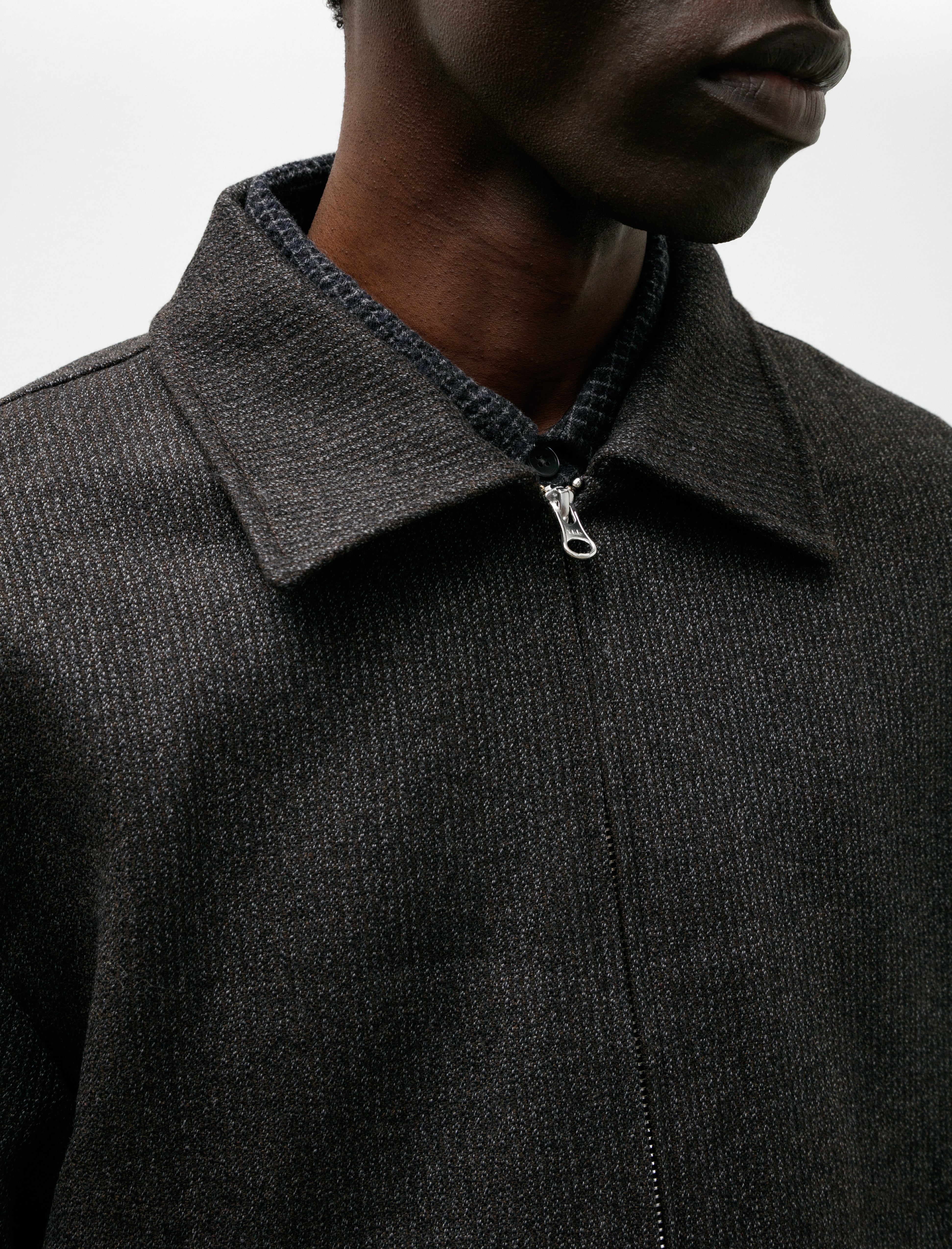 mfpen Mail Jacket Brown Melange Stripe