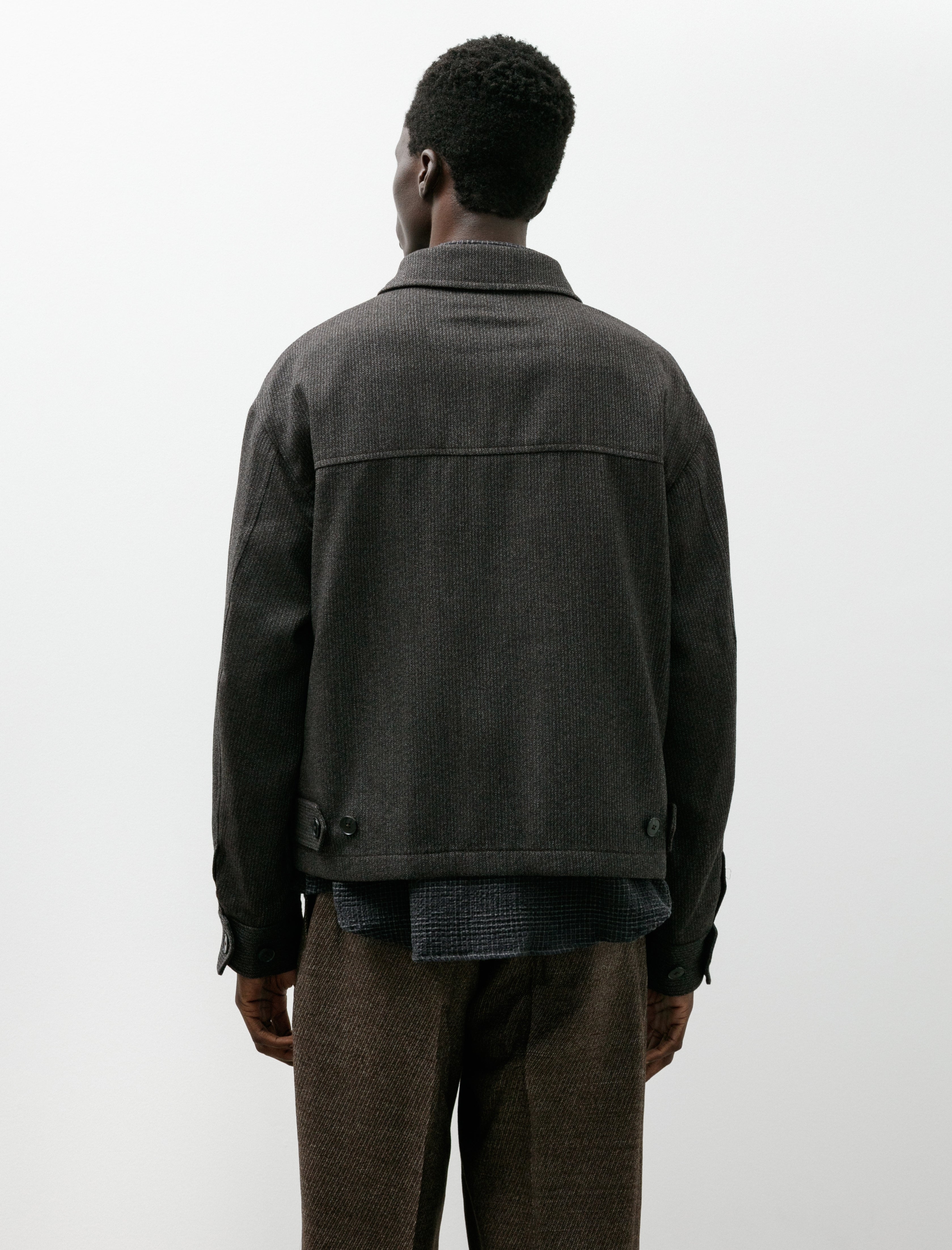 mfpen Mail Jacket Brown Melange Stripe