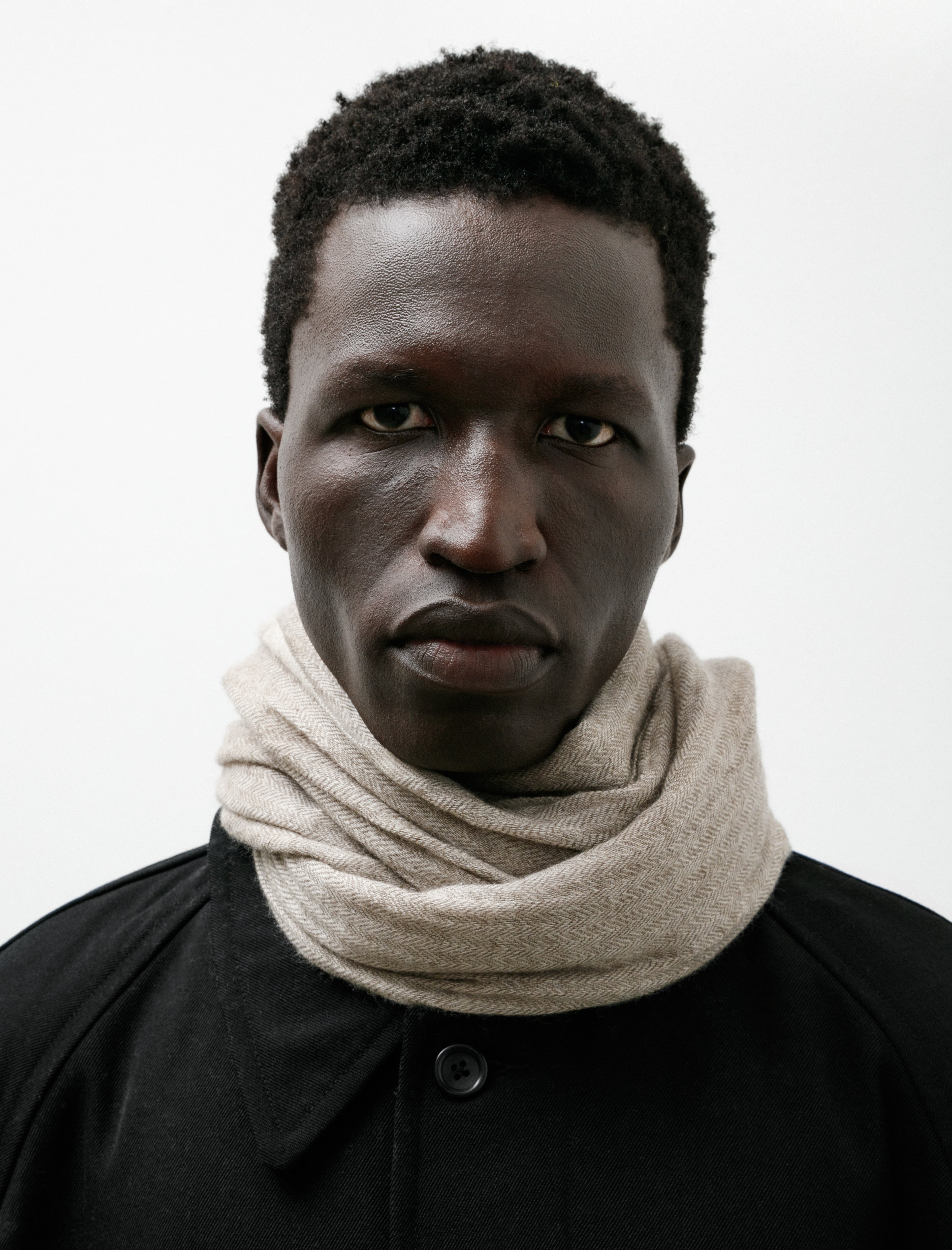 Norlha Prince Herringbone Scarf Natural Yak White/Grey/Brown