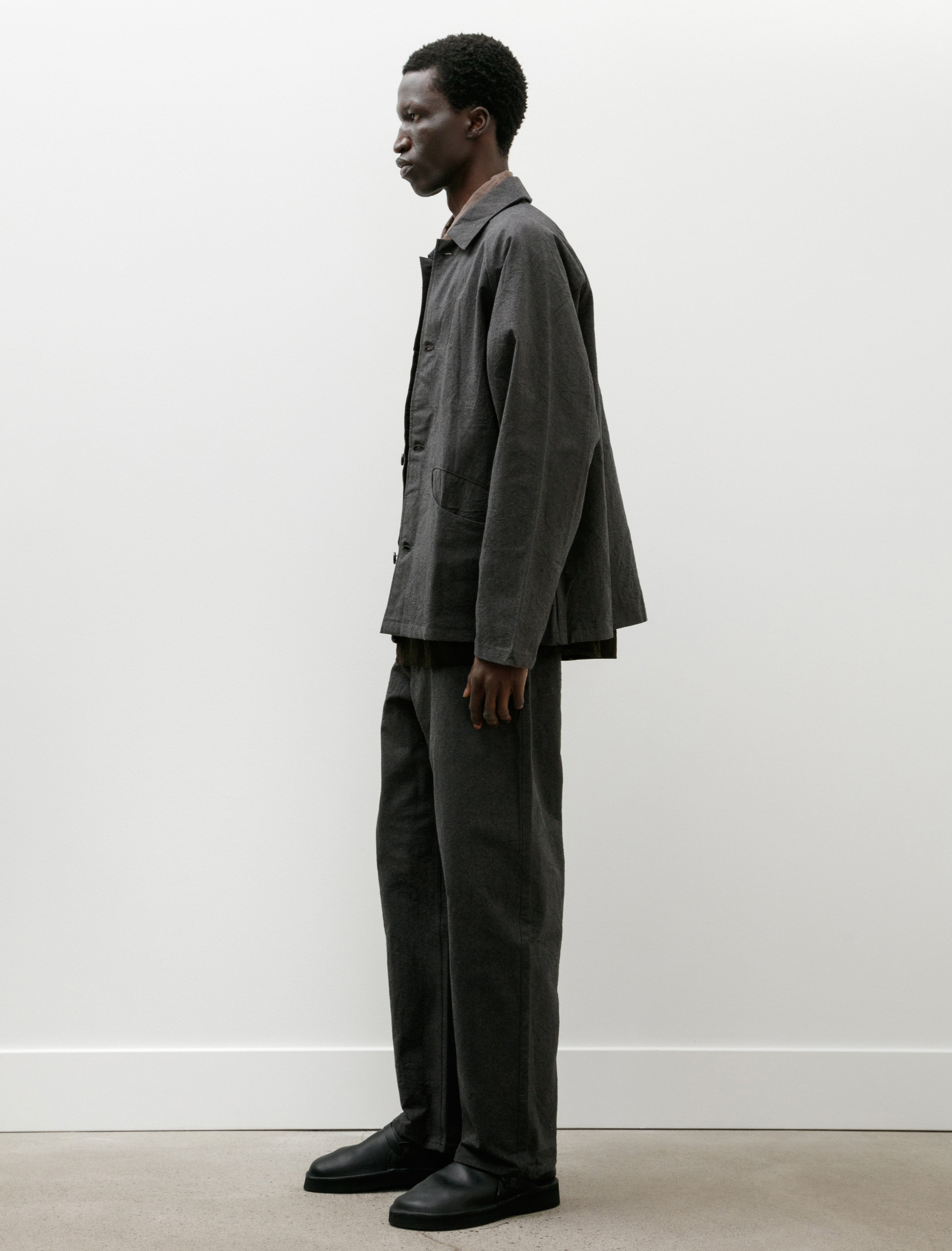 MAN-TLE R19 Pants-4 Wide Pants Granite Wool