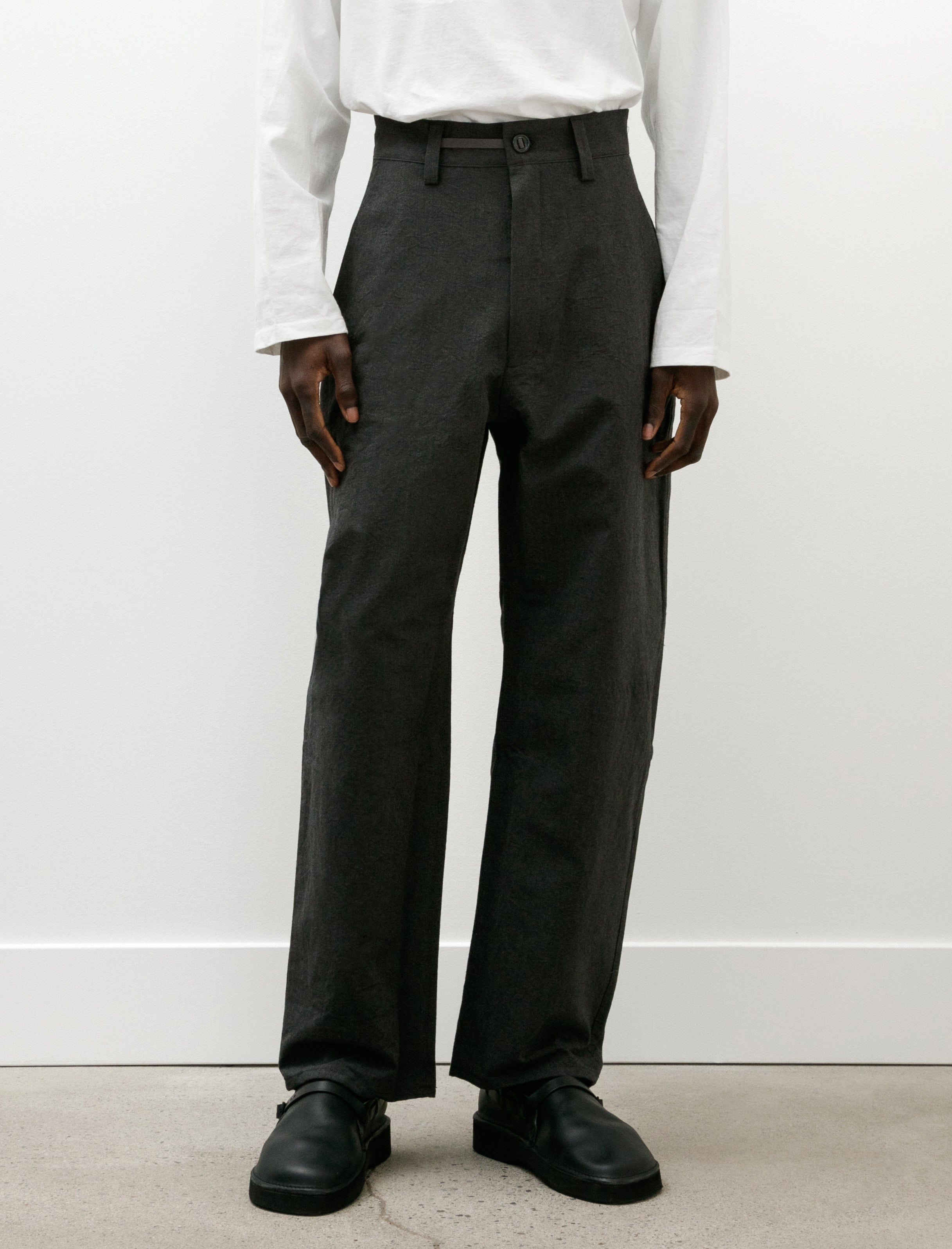 MAN-TLE R19 Pants-4 Wide Pants Granite Wool