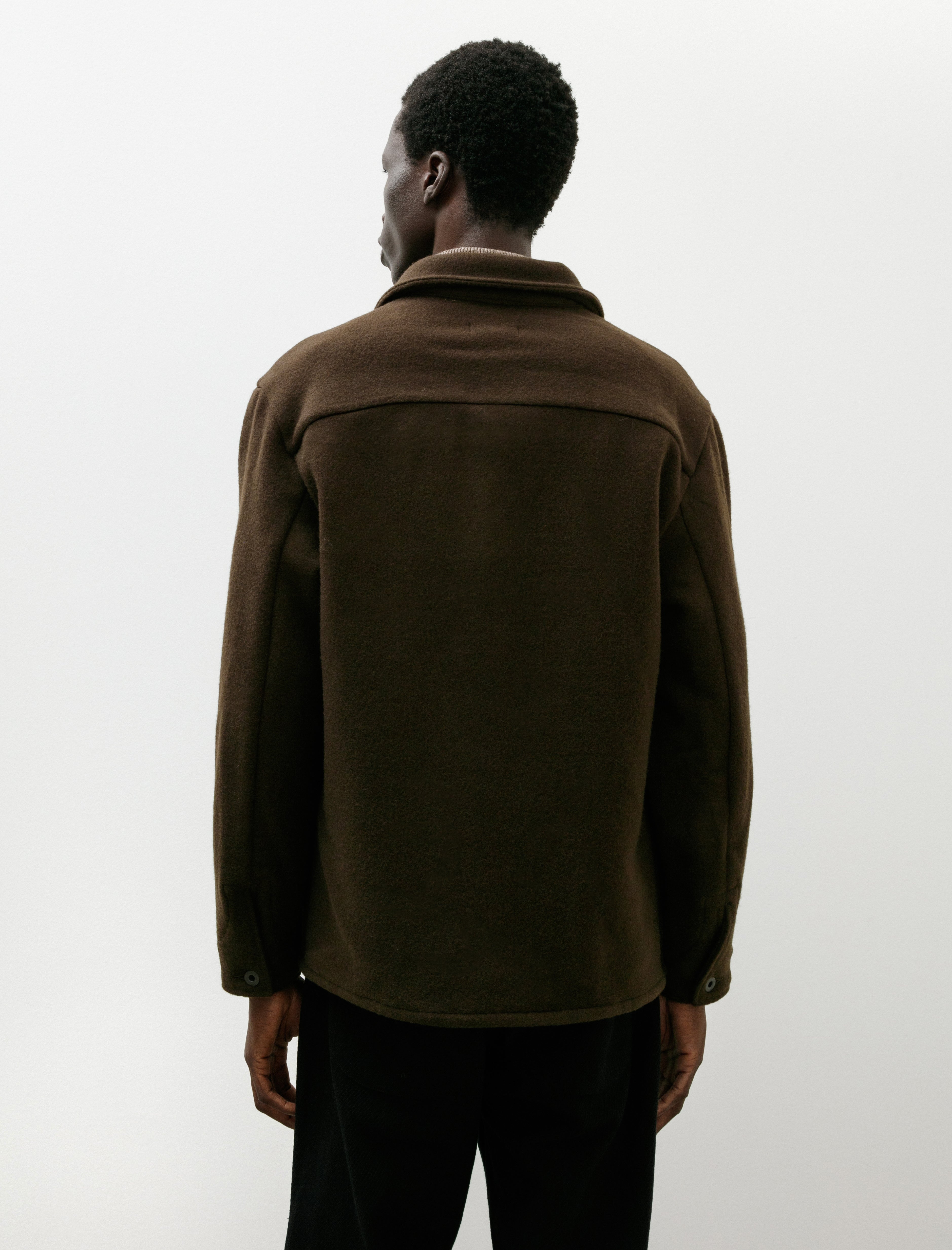 Evan Kinori Three Pocket Jacket Wool Cotton Blanket Cloth Dark Olive