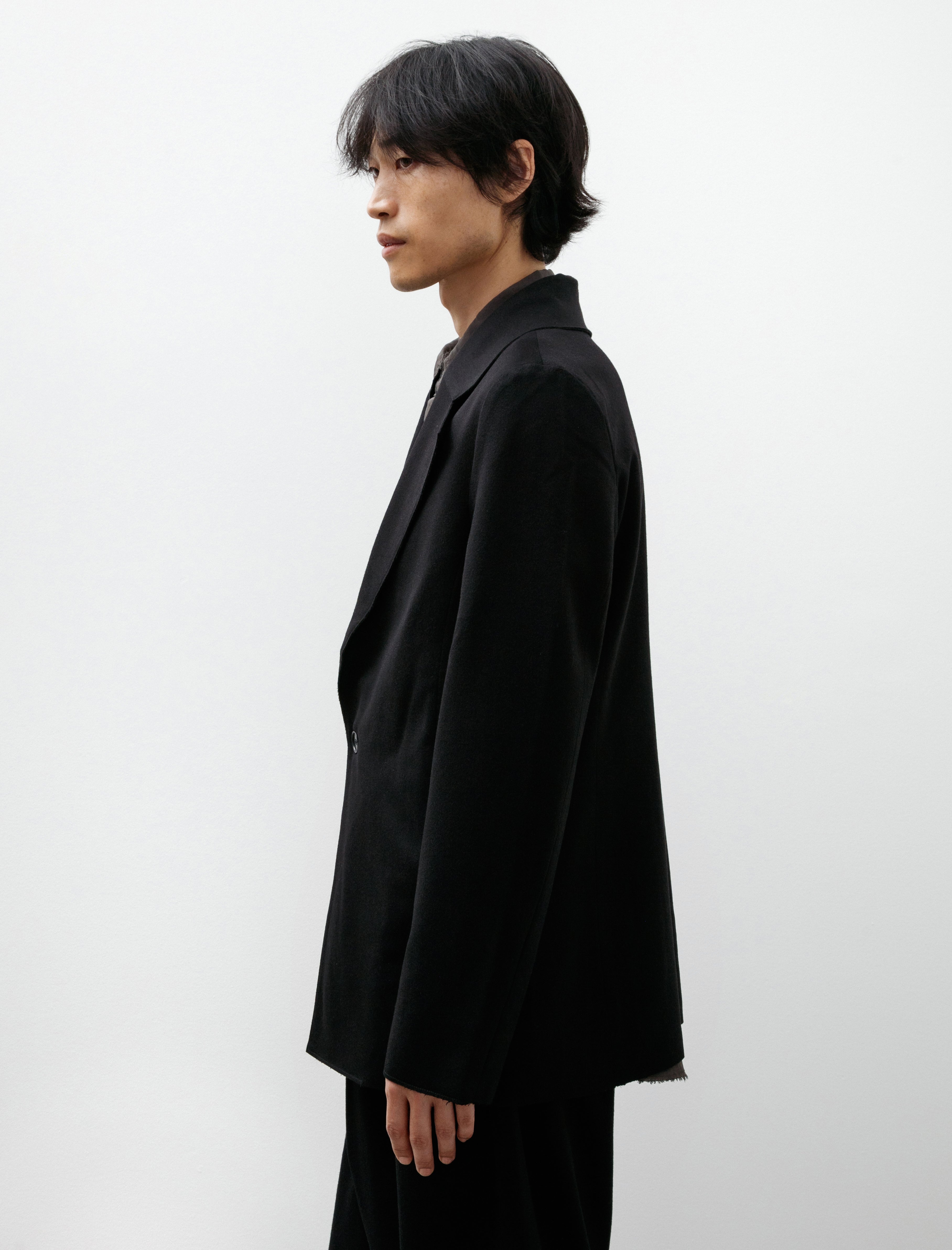 Gabriela Coll Garments No. 173 Heavy Wool Two Button Jacket Black