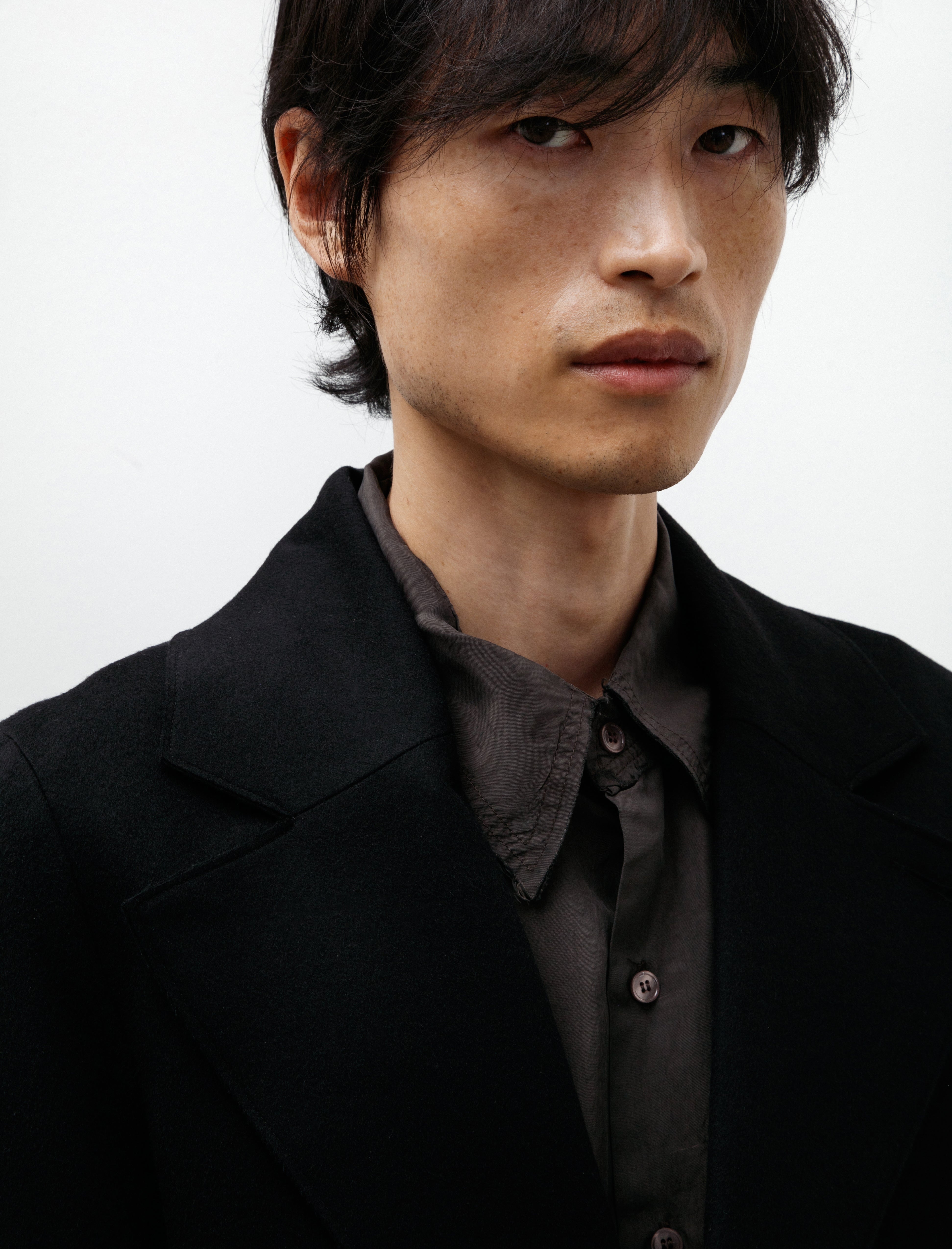 Gabriela Coll Garments No. 173 Heavy Wool Two Button Jacket Black