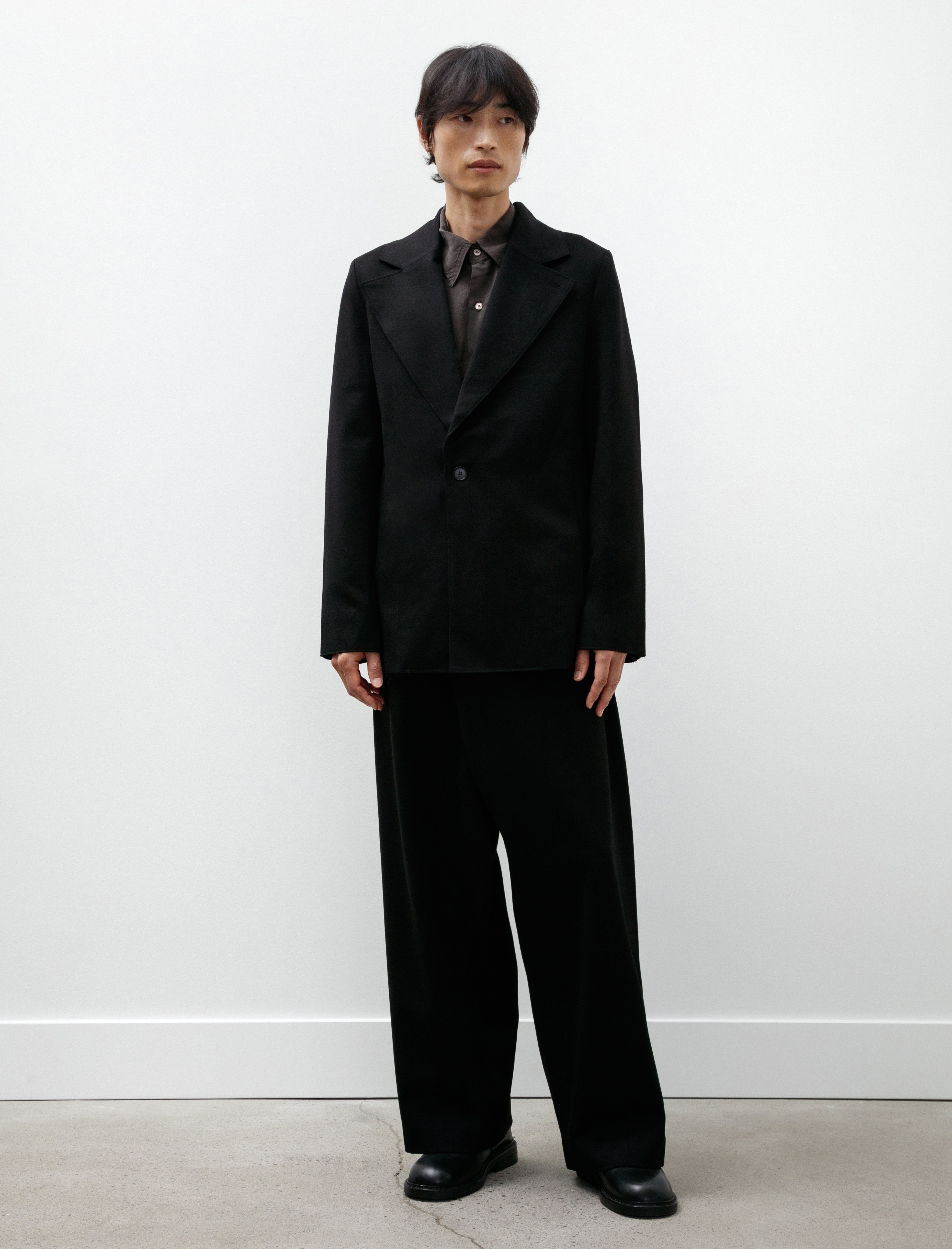 Gabriela Coll Garments No. 173 Heavy Wool Two Button Jacket Black