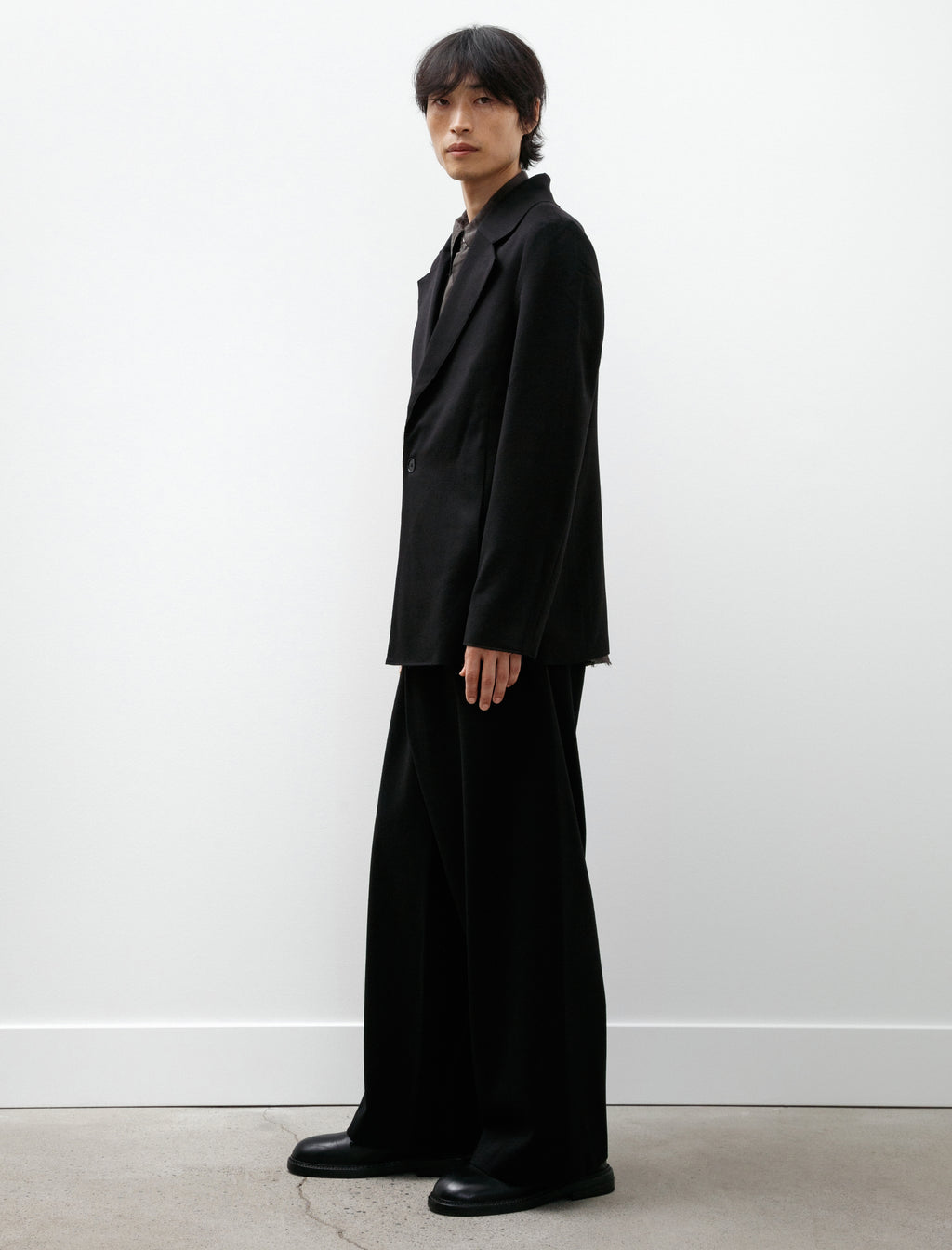 Gabriela Coll Garments No. 310 Heavy Wool Crossed Trousers Black