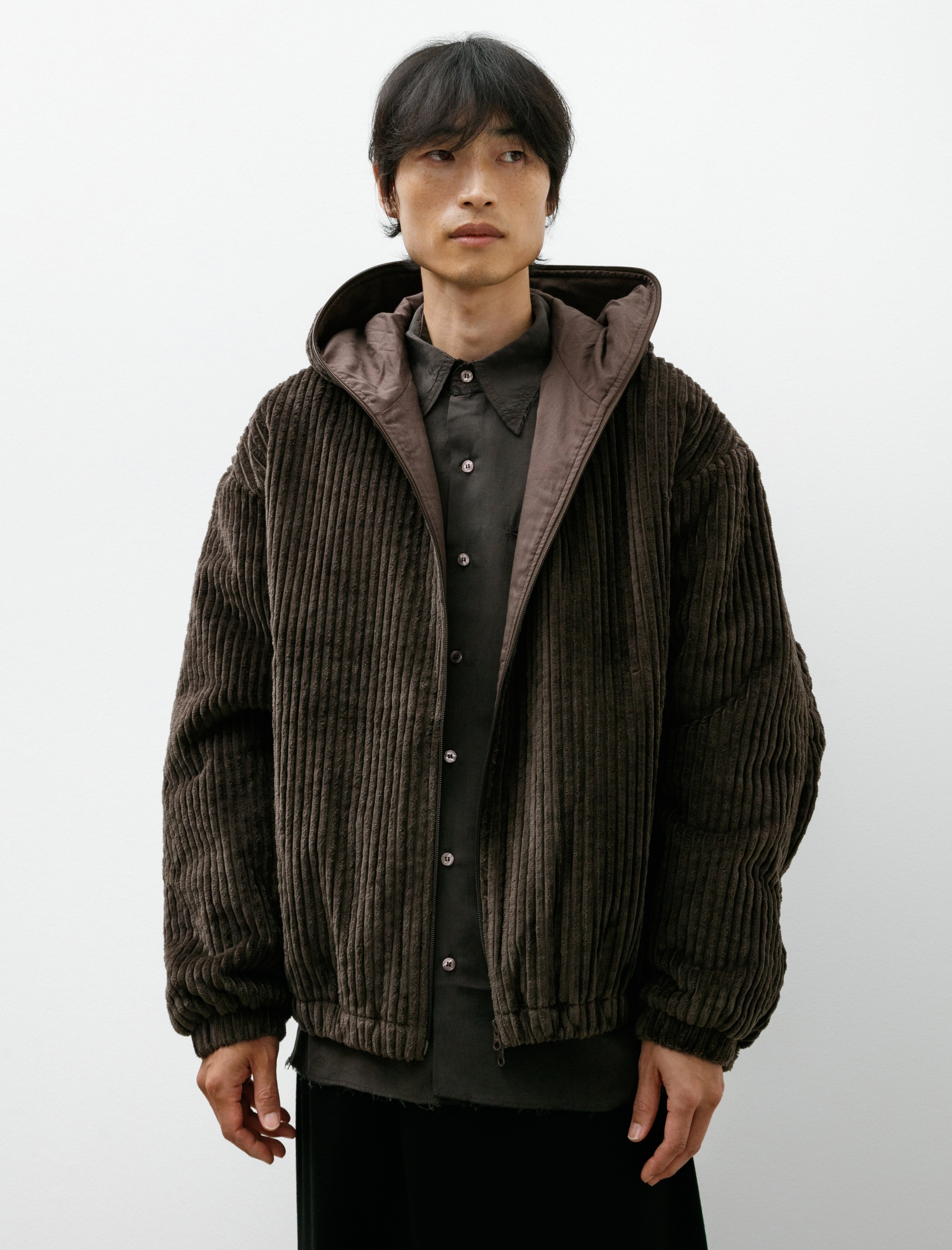 Gabriela Coll Garments No. 216 Corduroy Puffer Zipper Jacket Brown