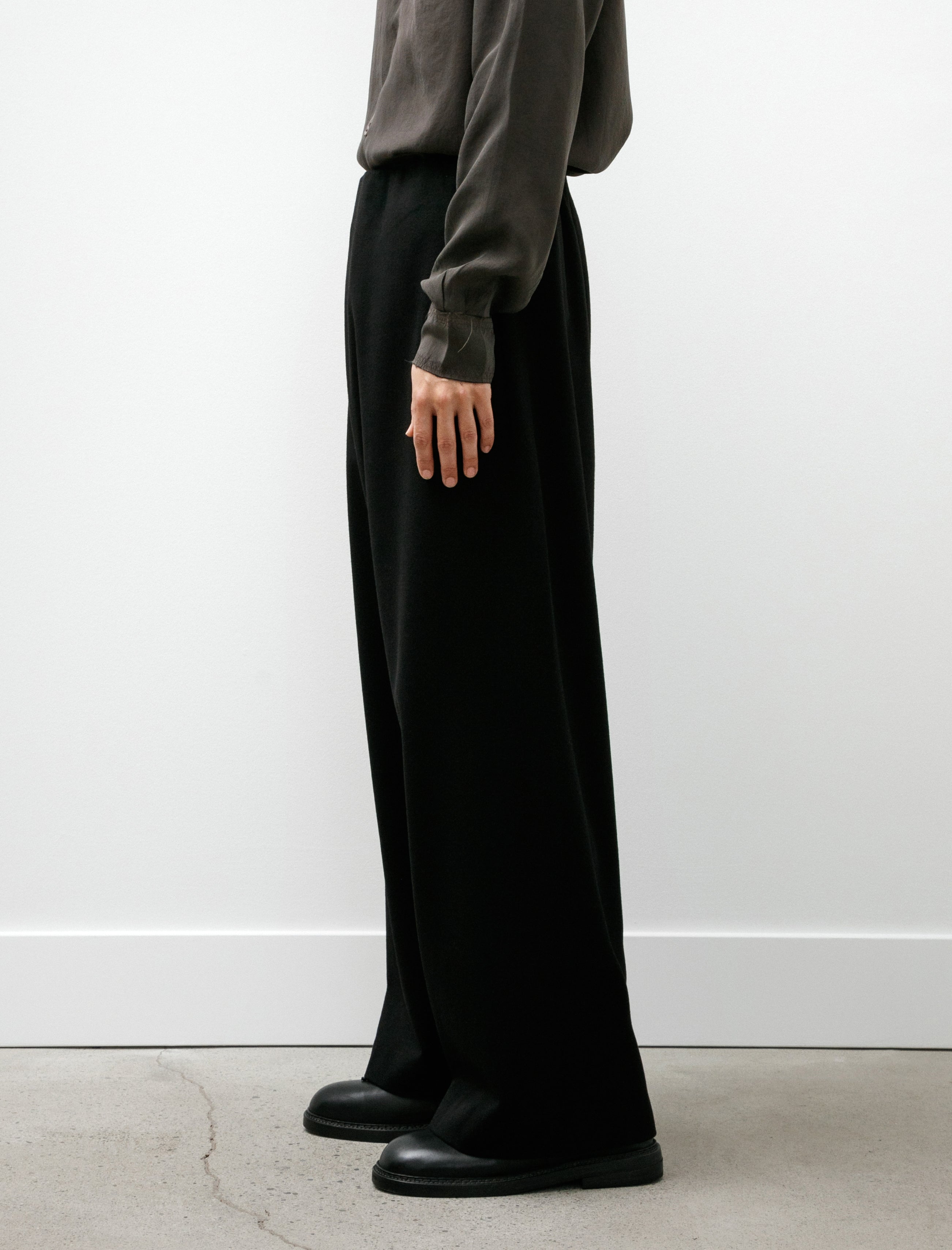 Gabriela Coll Garments No. 310 Heavy Wool Crossed Trousers Black