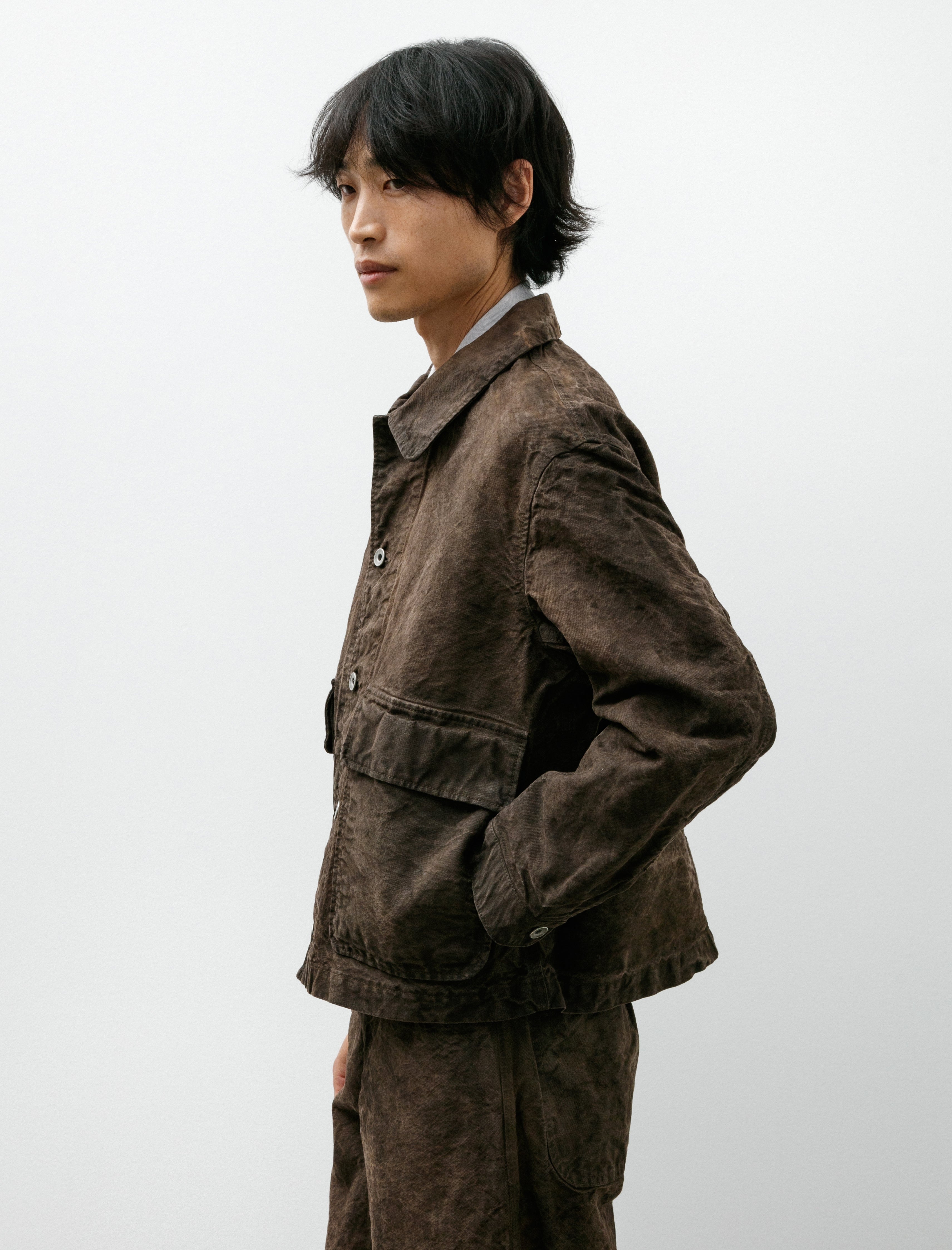 Replica Jacket Persimmon Garment Dyed Cotton Washi Duck