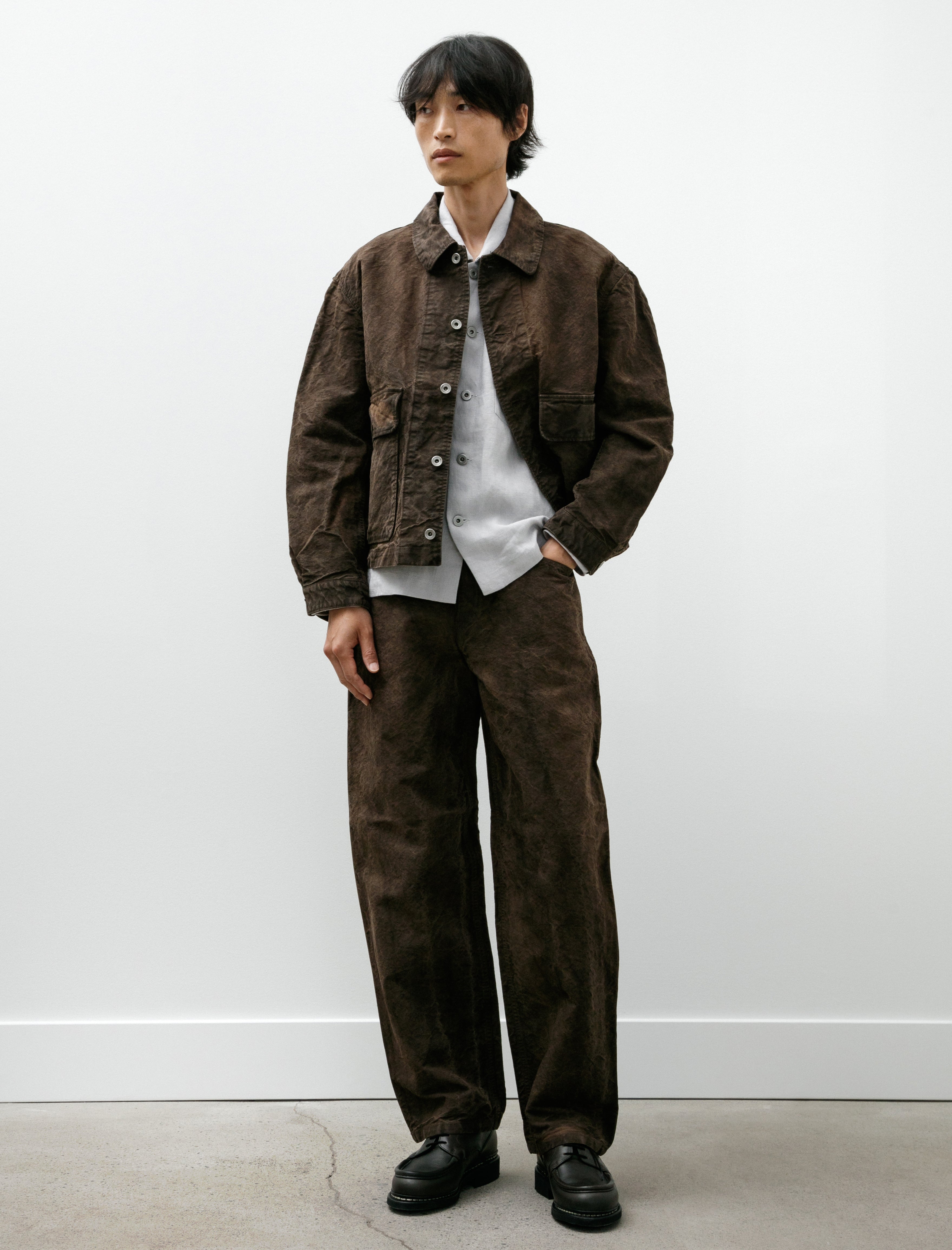 James Coward 5PKT Jean Persimmon Garment Dyed Cotton Washi Duck