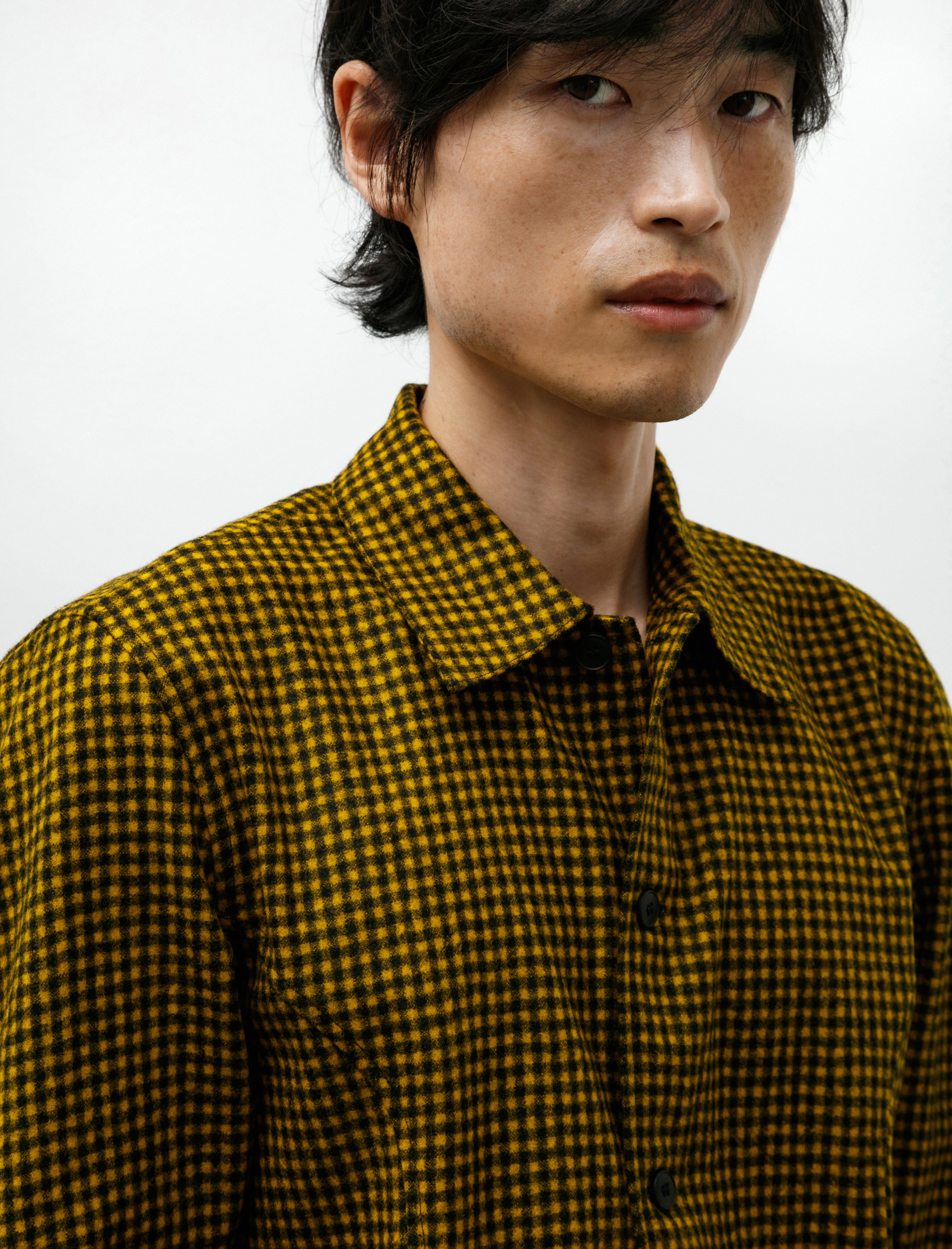 Unkruid Corset Shirt Black Yellow Checked Fine Loden