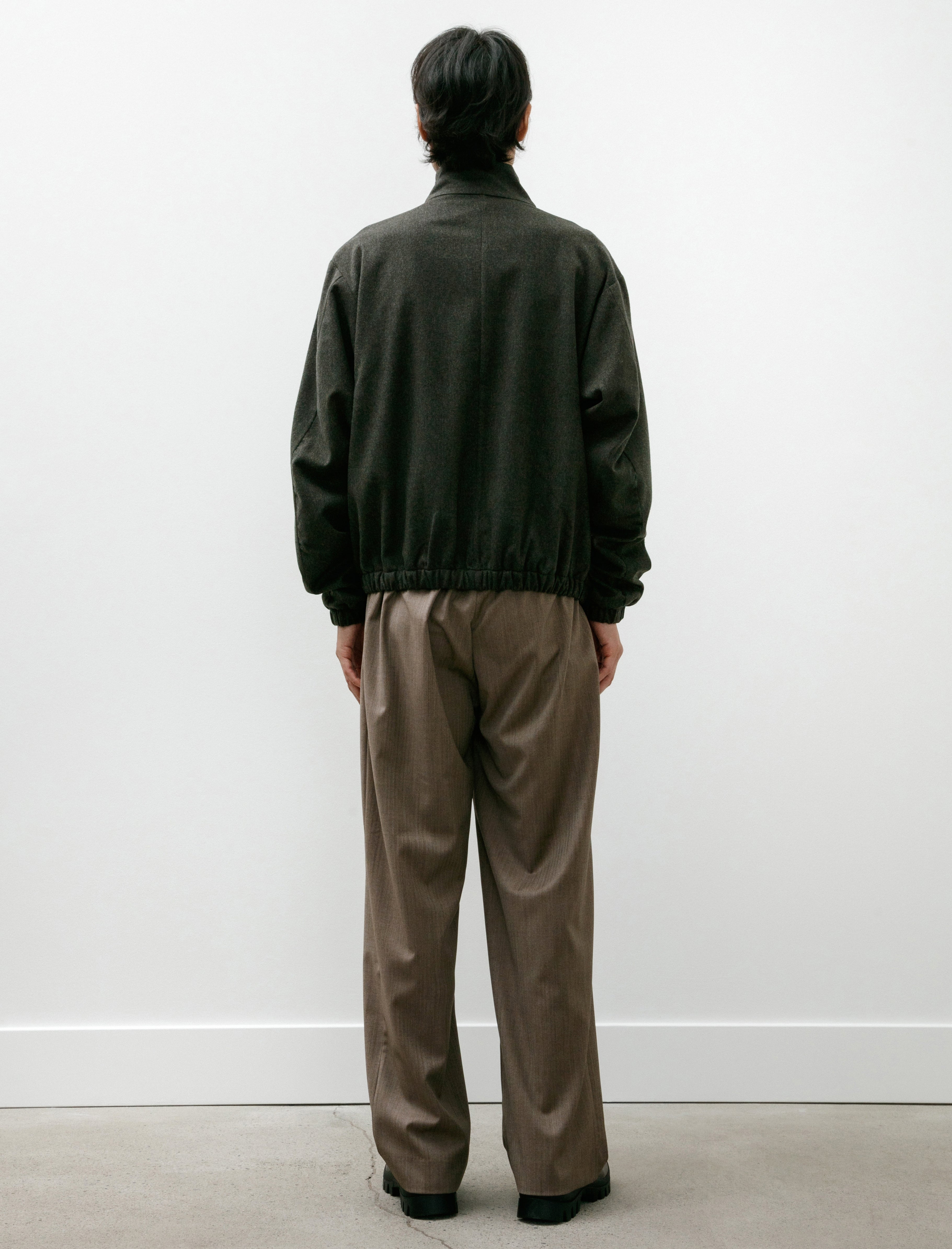 Gabriela Coll Garments No. 288 Fine Wool Drawstring Trousers Brown Herringbone