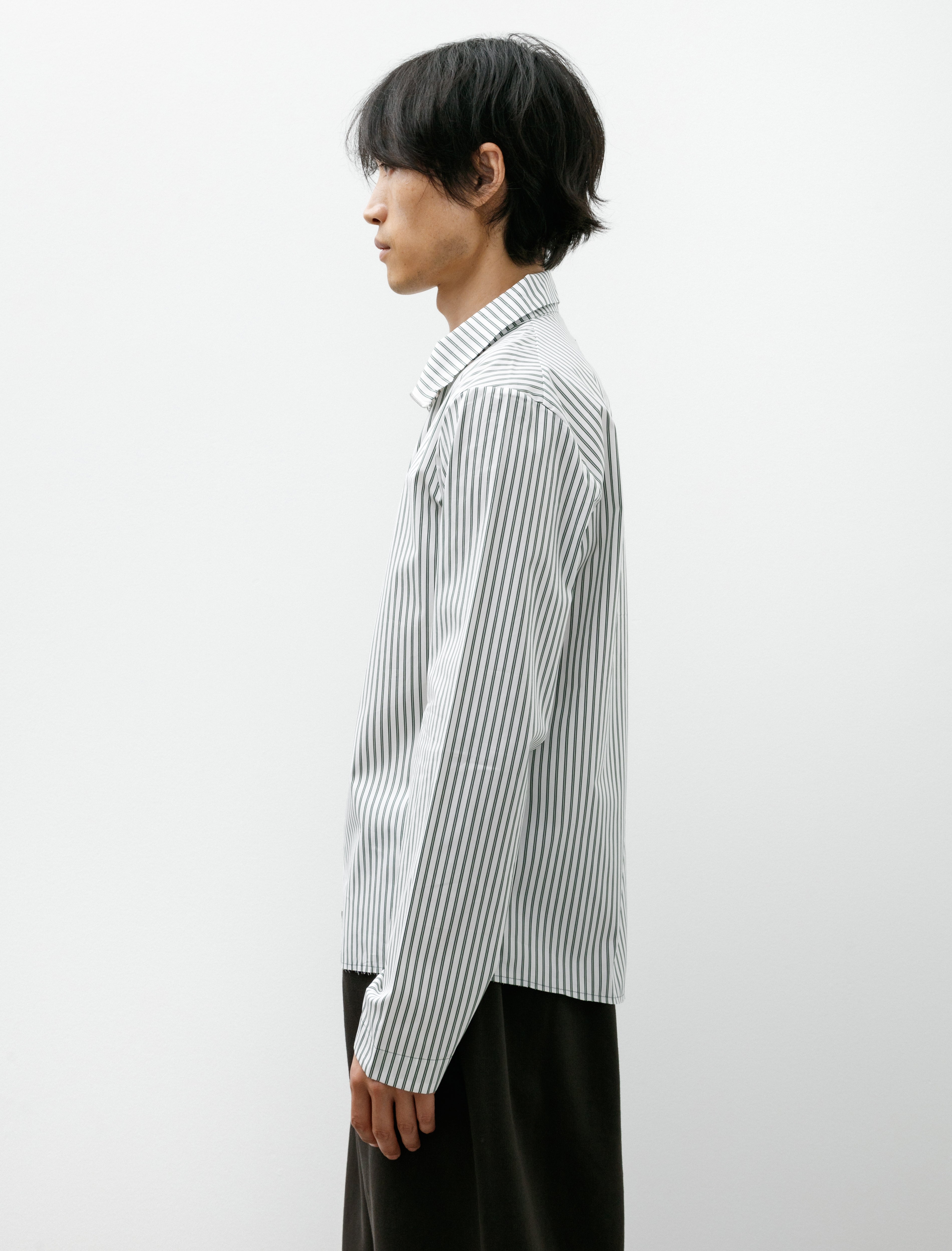 Gabriela Coll Garments No. 323 Polin Zipper Shirt Striped Green