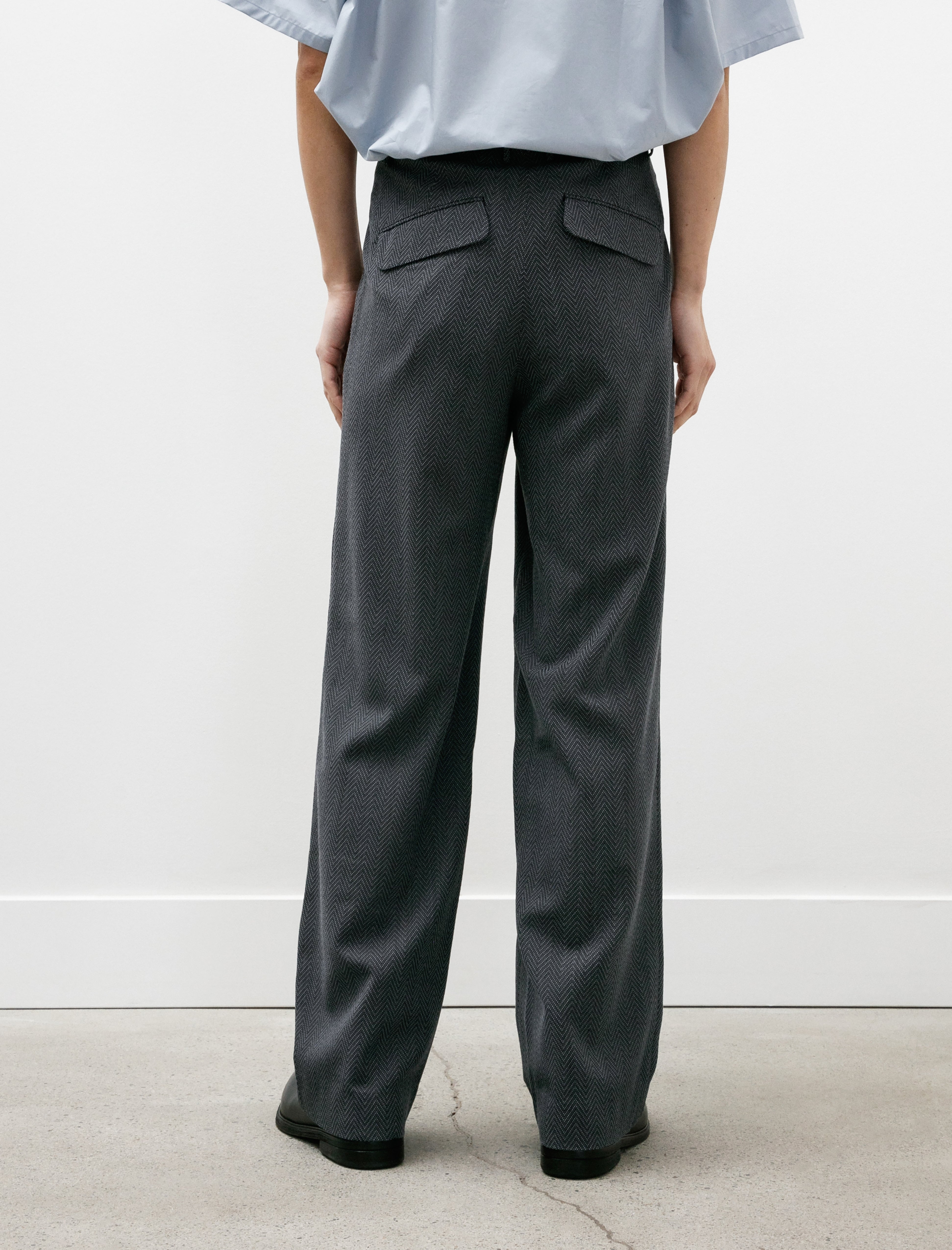 Seya Totsukawa Pants Summer Herringbone River Stone