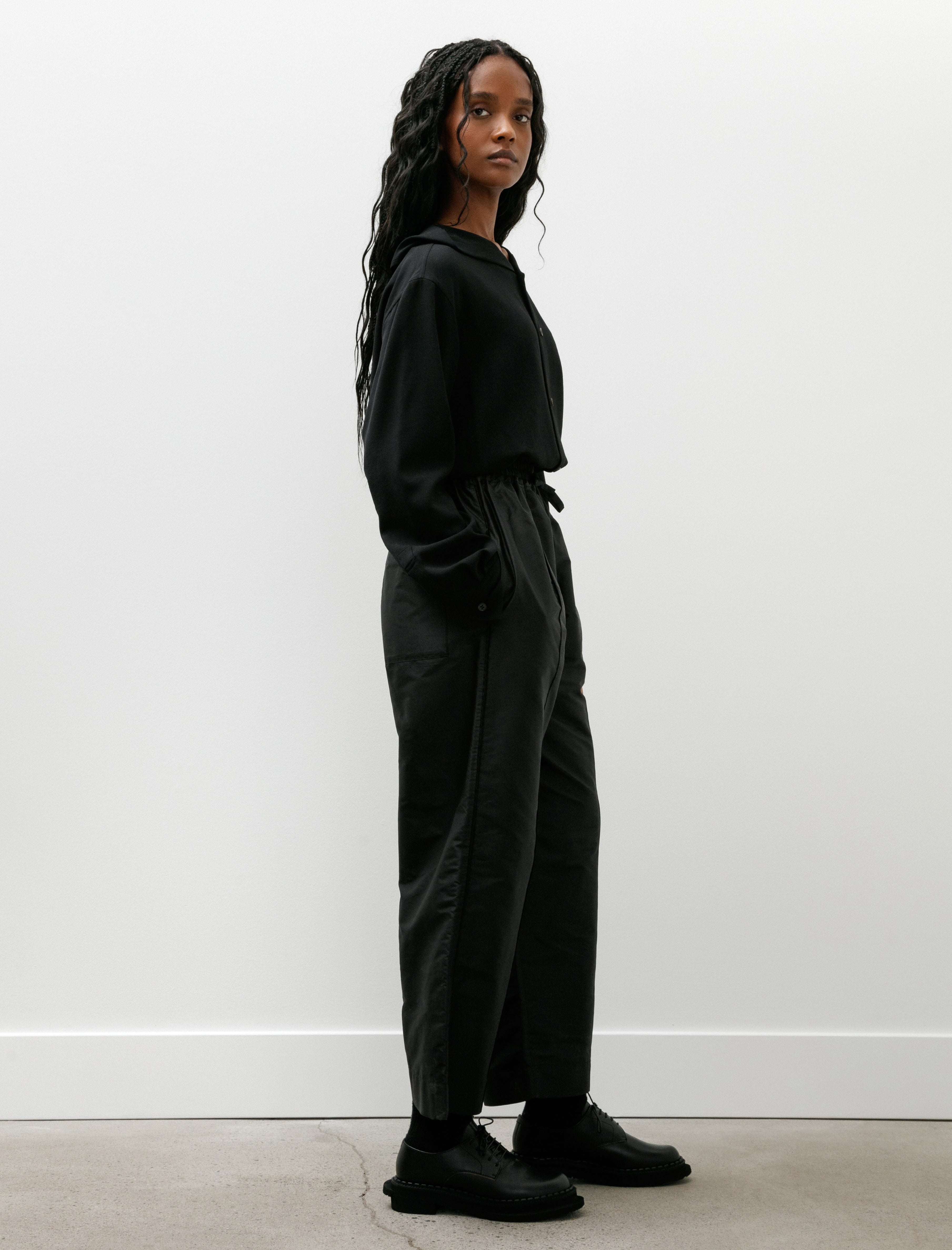 Cawley Silk Dupion Luna Trousers with Trim Black