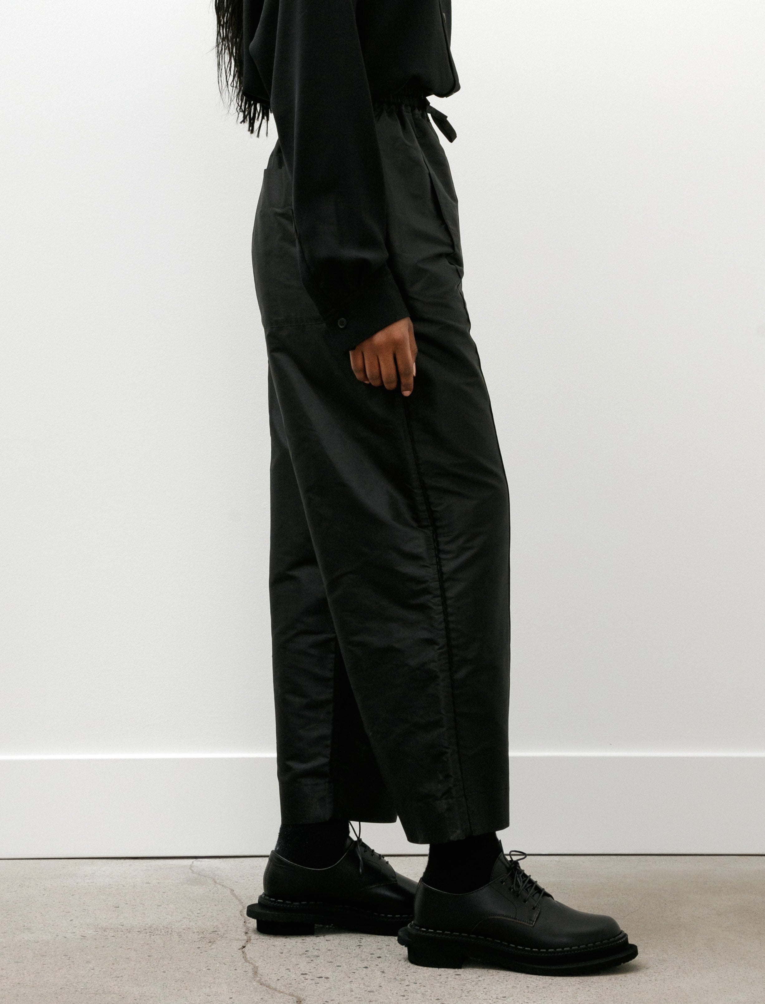 Cawley Silk Dupion Luna Trousers with Trim Black