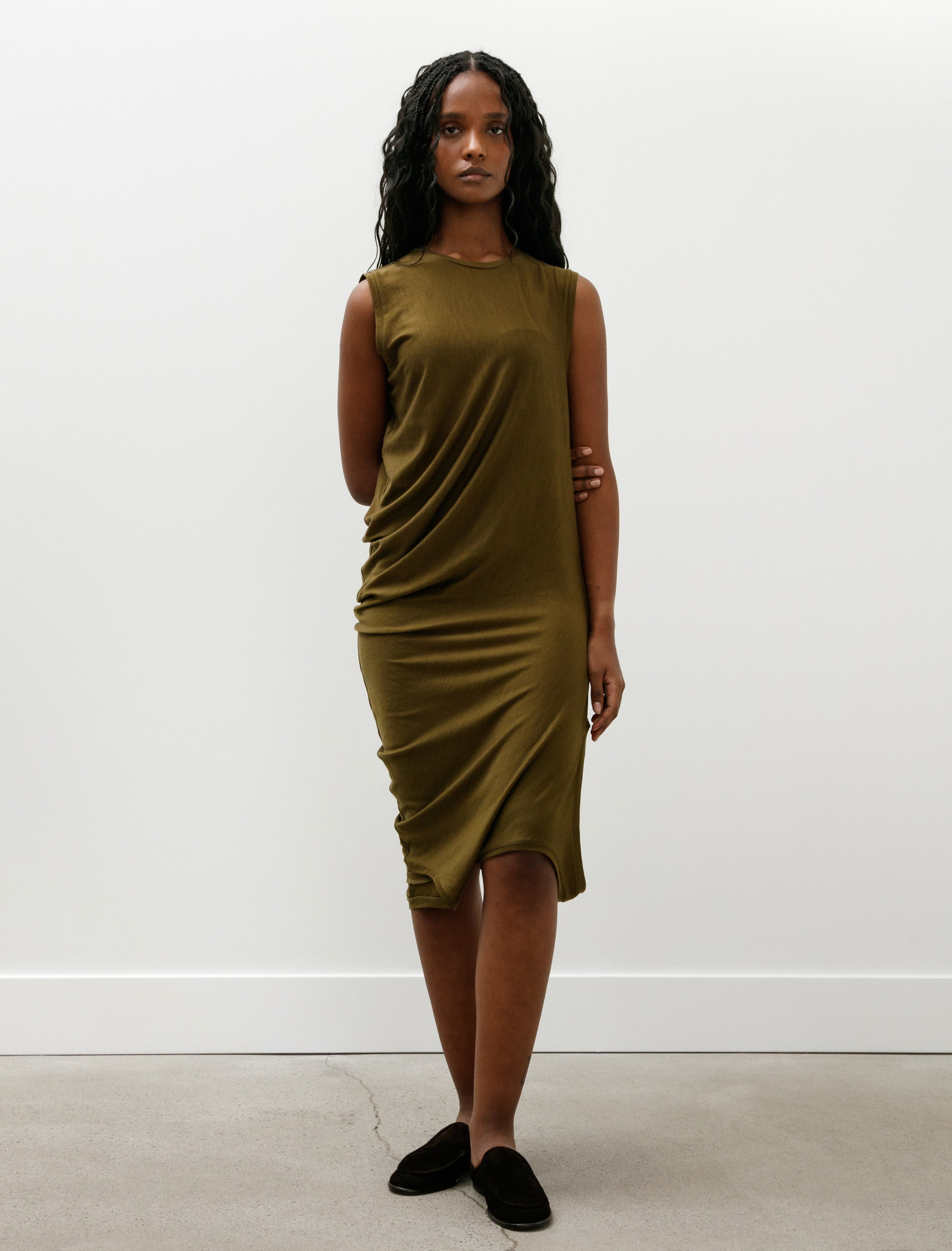 Wanze Double Layered Tank Merino Wool Olive