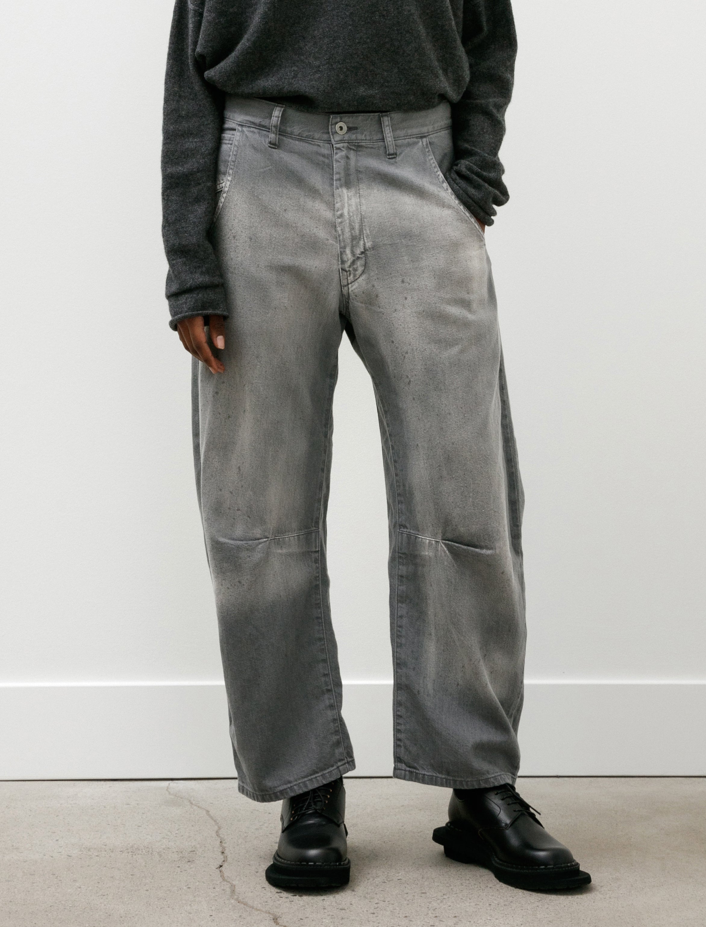 Y's by Yohji Yamamoto Knee Seam Pants Grey
