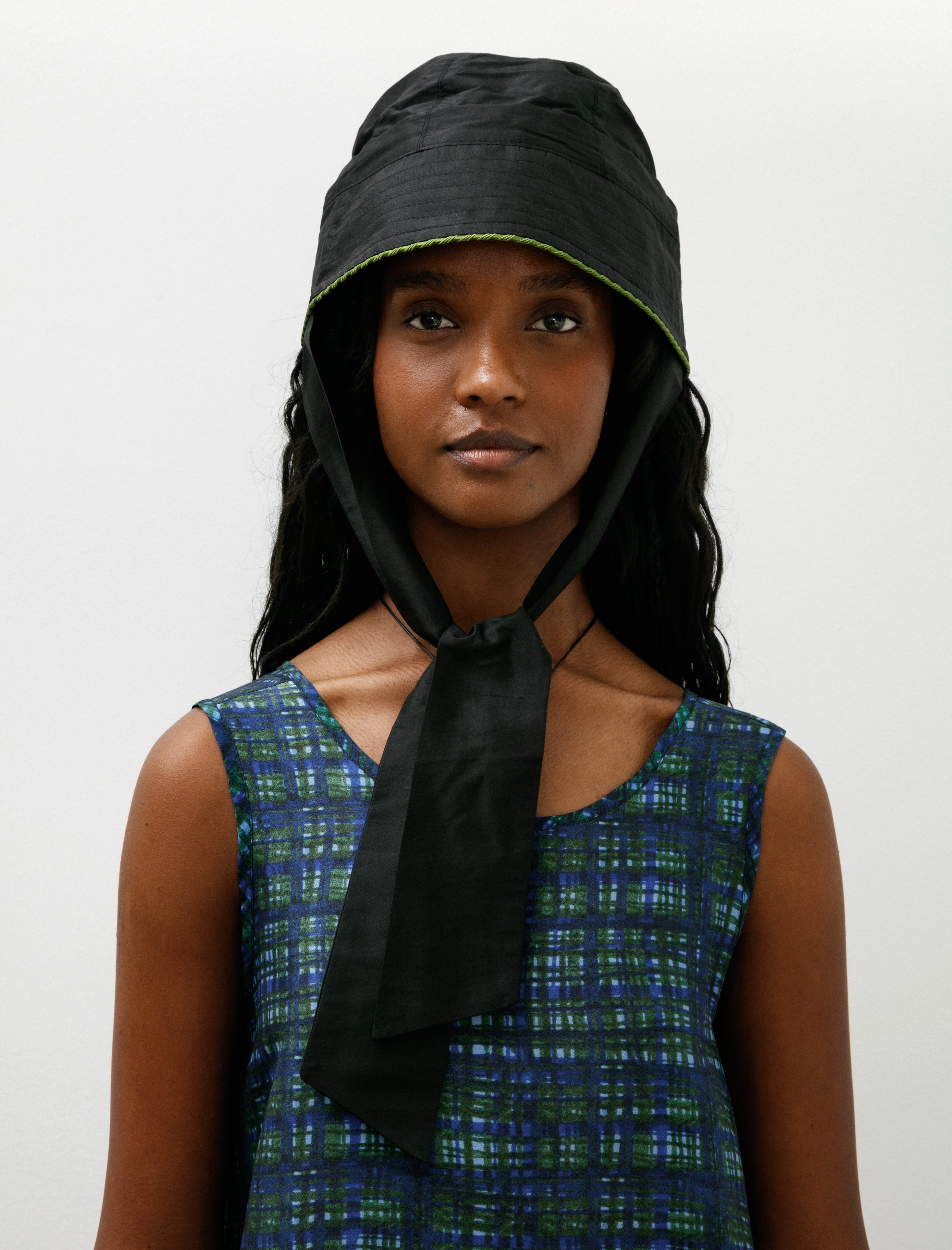 Cawley Silk Dupion Sailor Hat with Trim Black