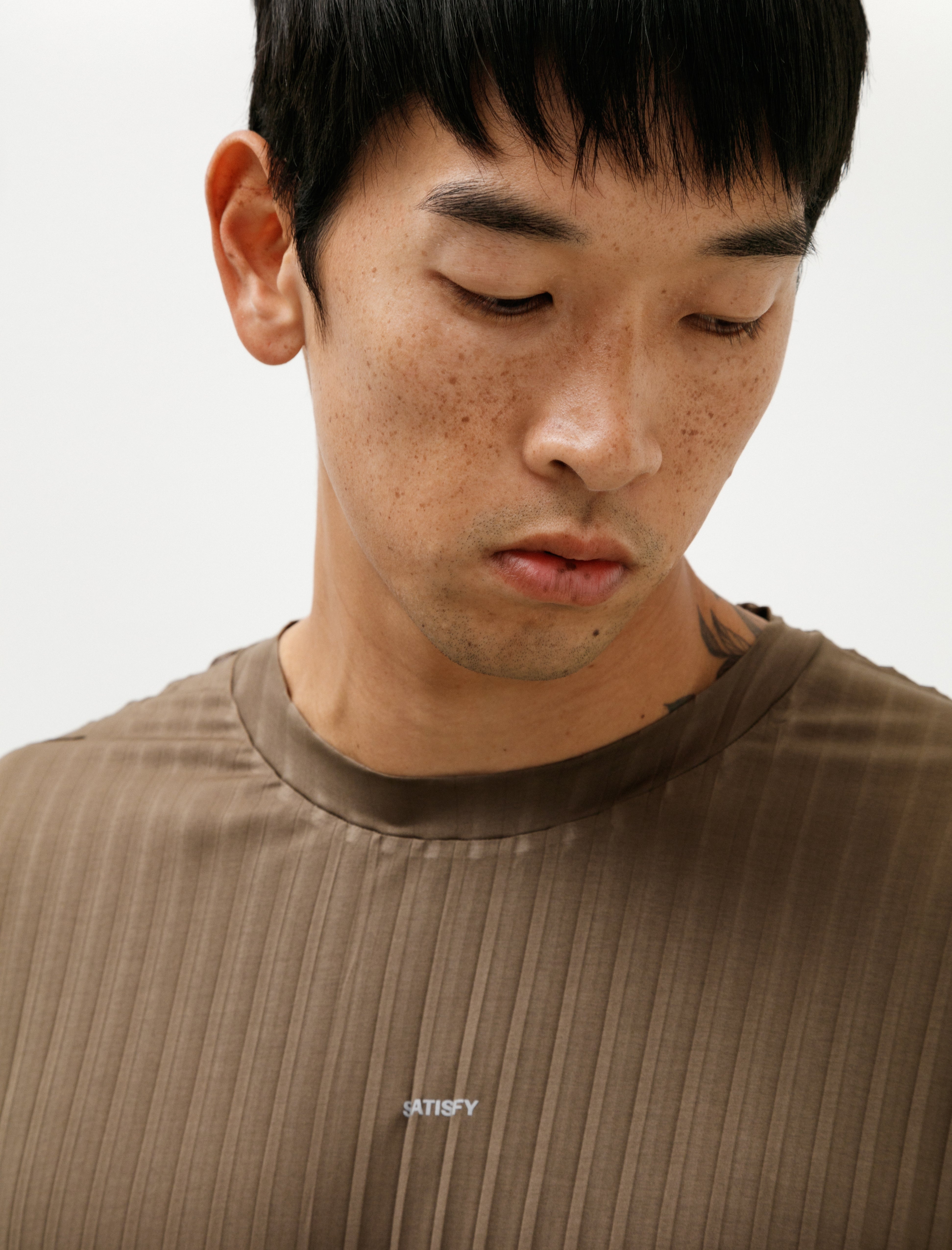 Satisfy Auralite Pleated Long Tee Olive