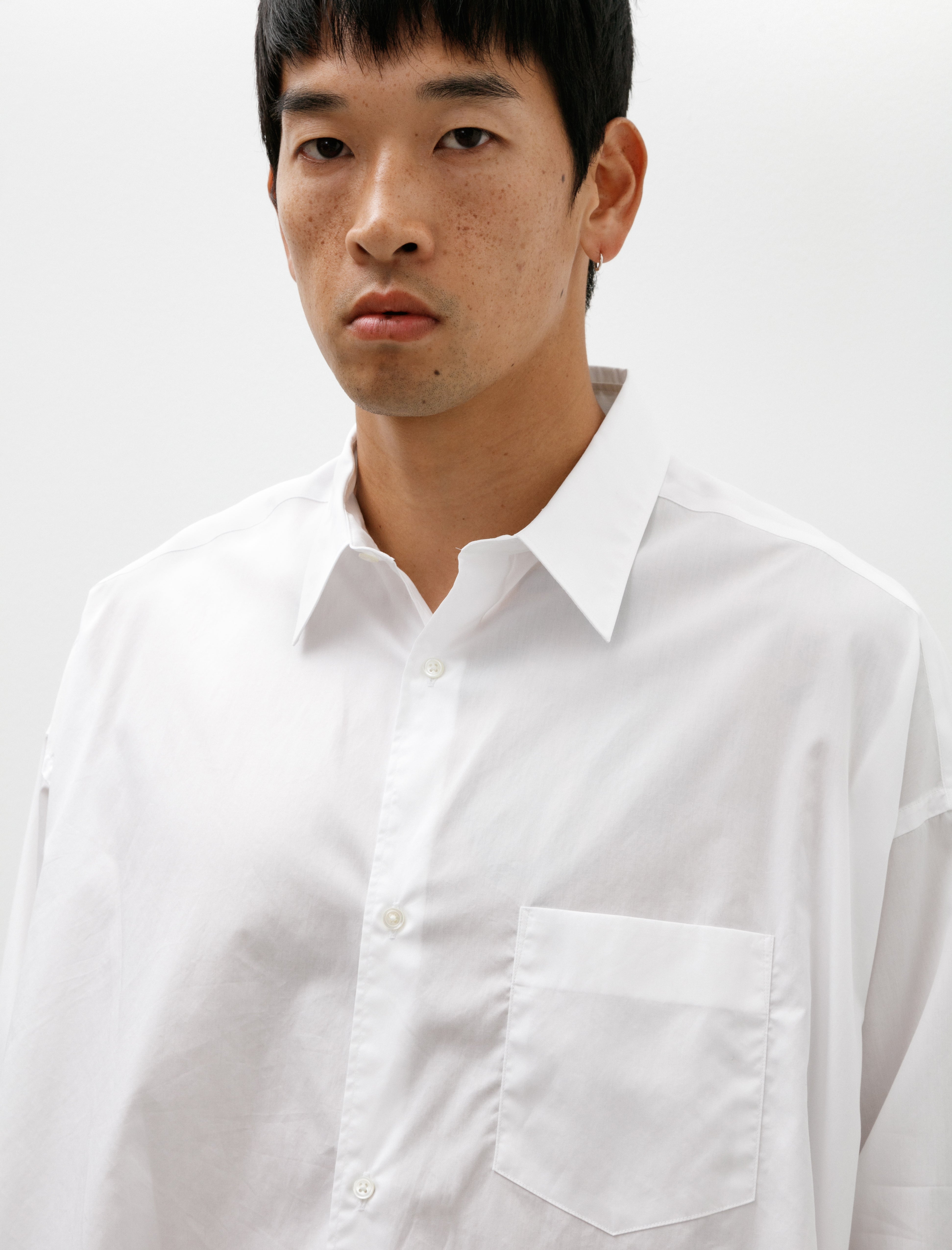 Graphpaper Broad L/S Oversized Regular Collar Shirt White