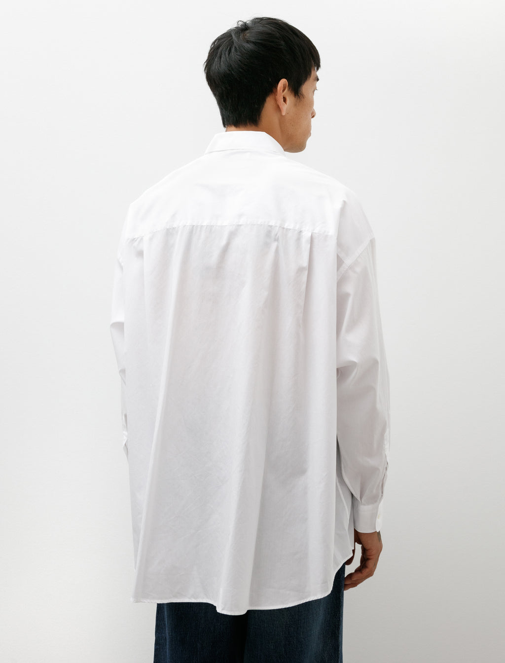 トップス Broad S/S Oversized Regular Collar Shirt Graphpaper Broad L/S Oversized Regular Collar Shirt White – Neighbour