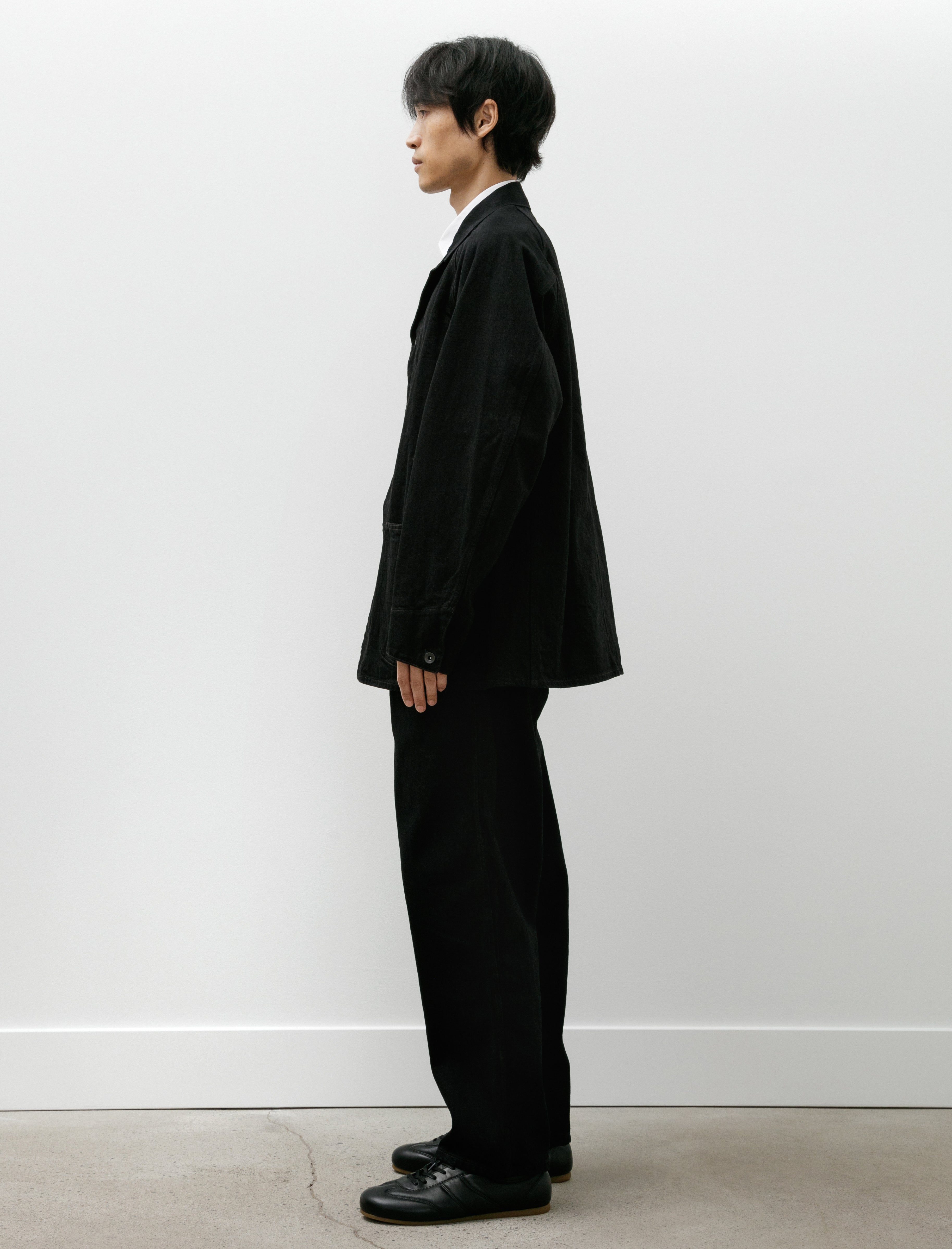 Comoli Black Denim Belted Pants