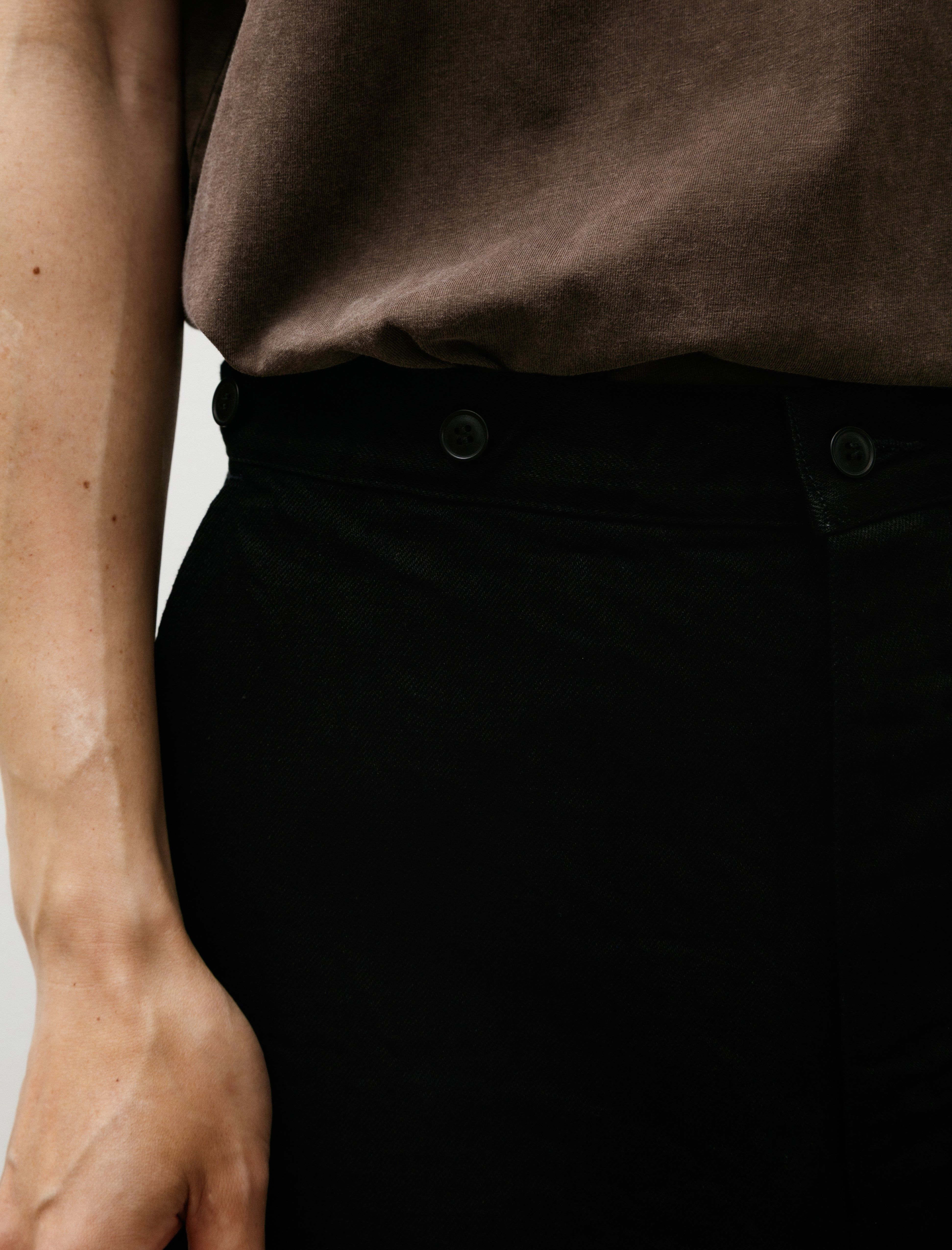 Comoli Black Denim Over Pants