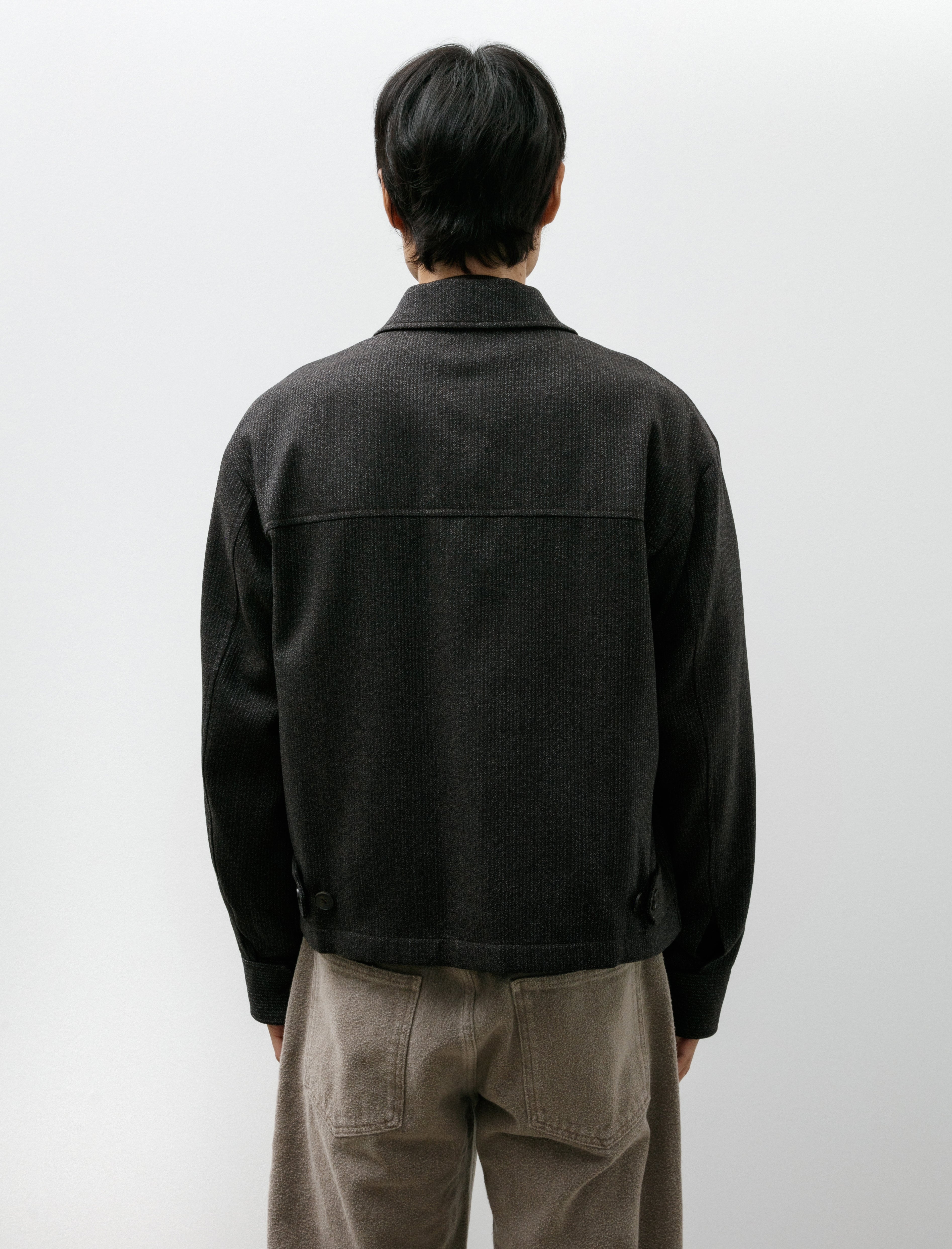 mfpen Mail Jacket Brown Melange Stripe