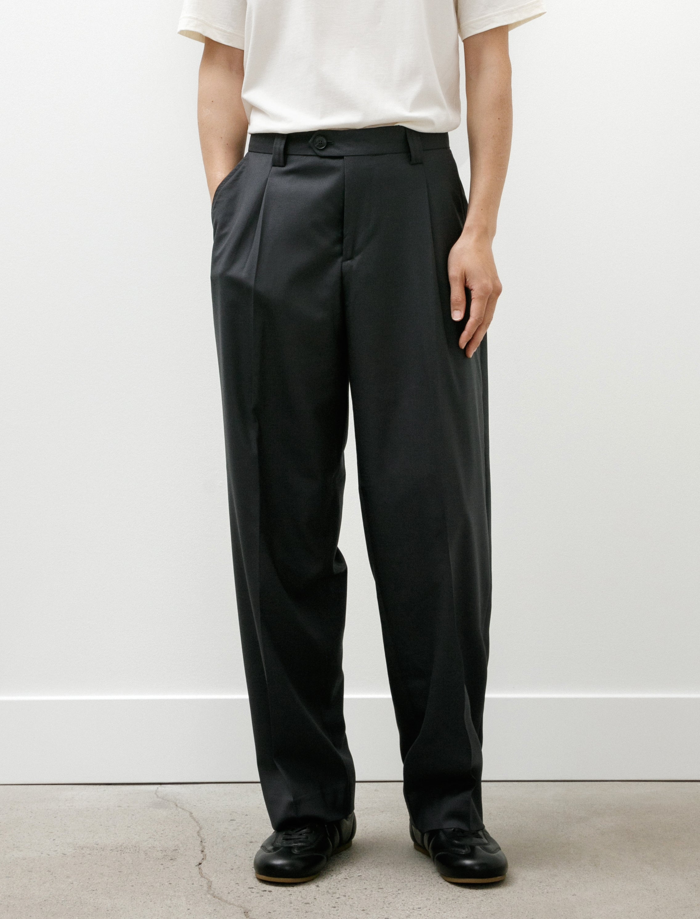mfpen Service Trousers Solid Grey Wool