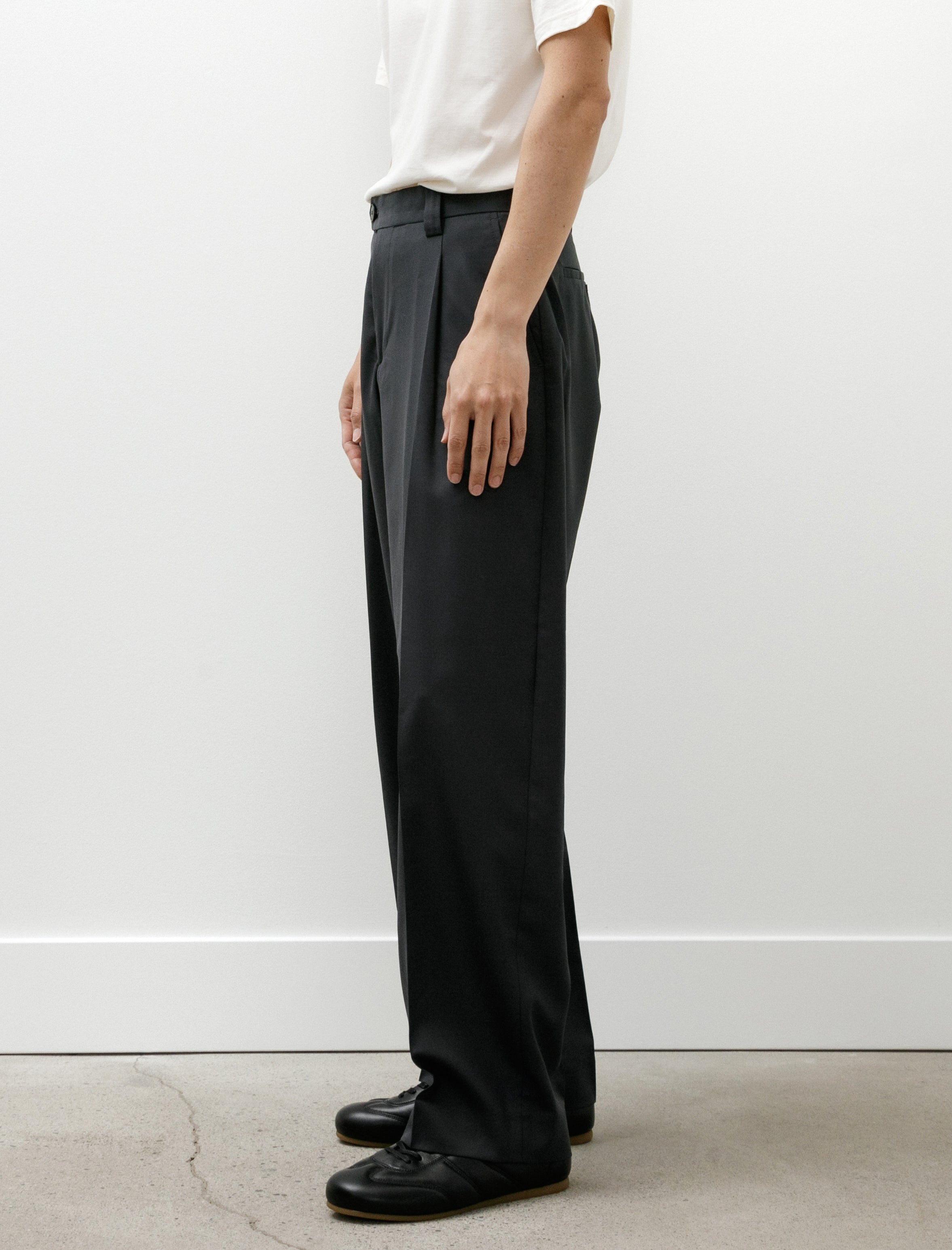 mfpen Service Trousers Solid Grey Wool