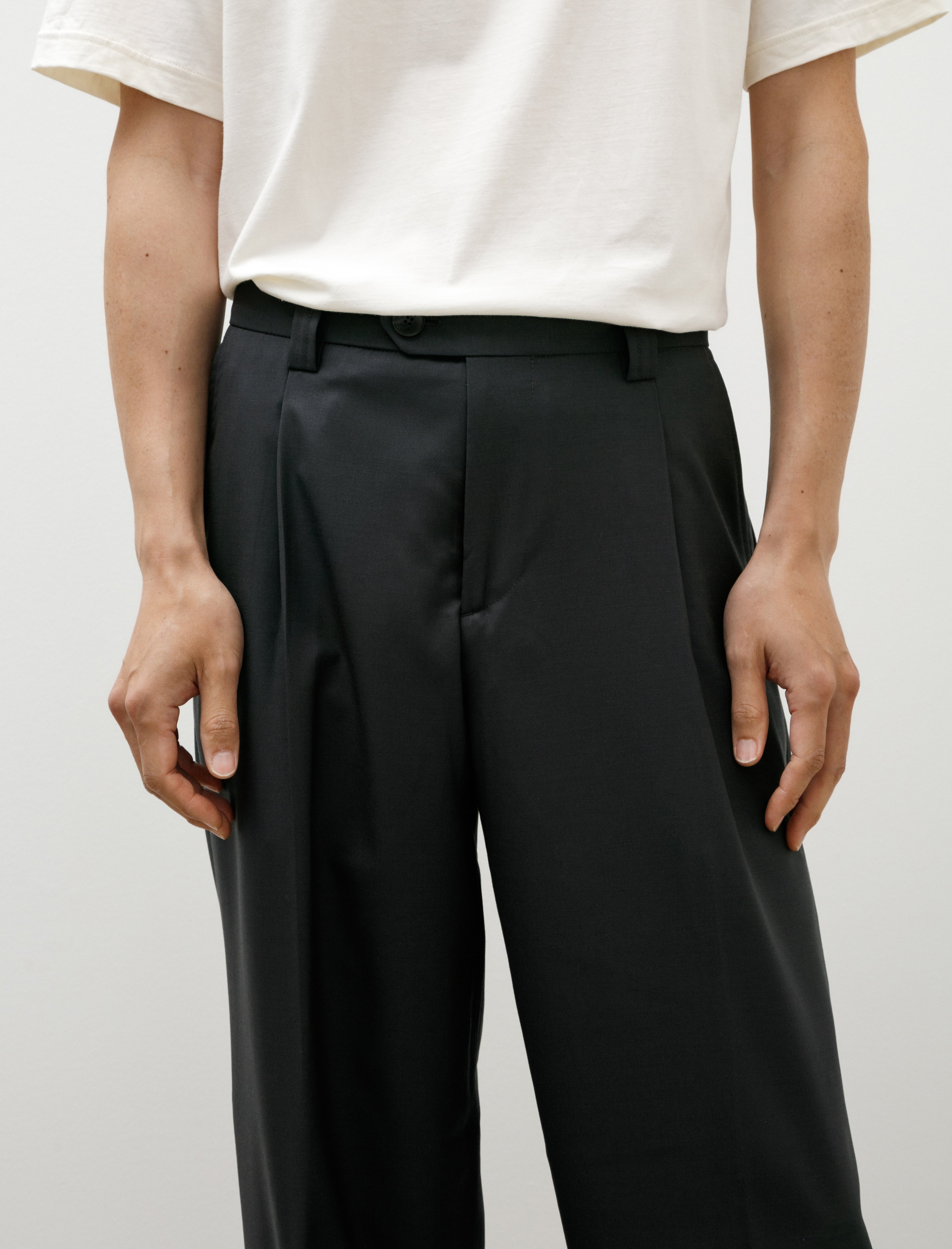 mfpen Service Trousers Solid Grey Wool