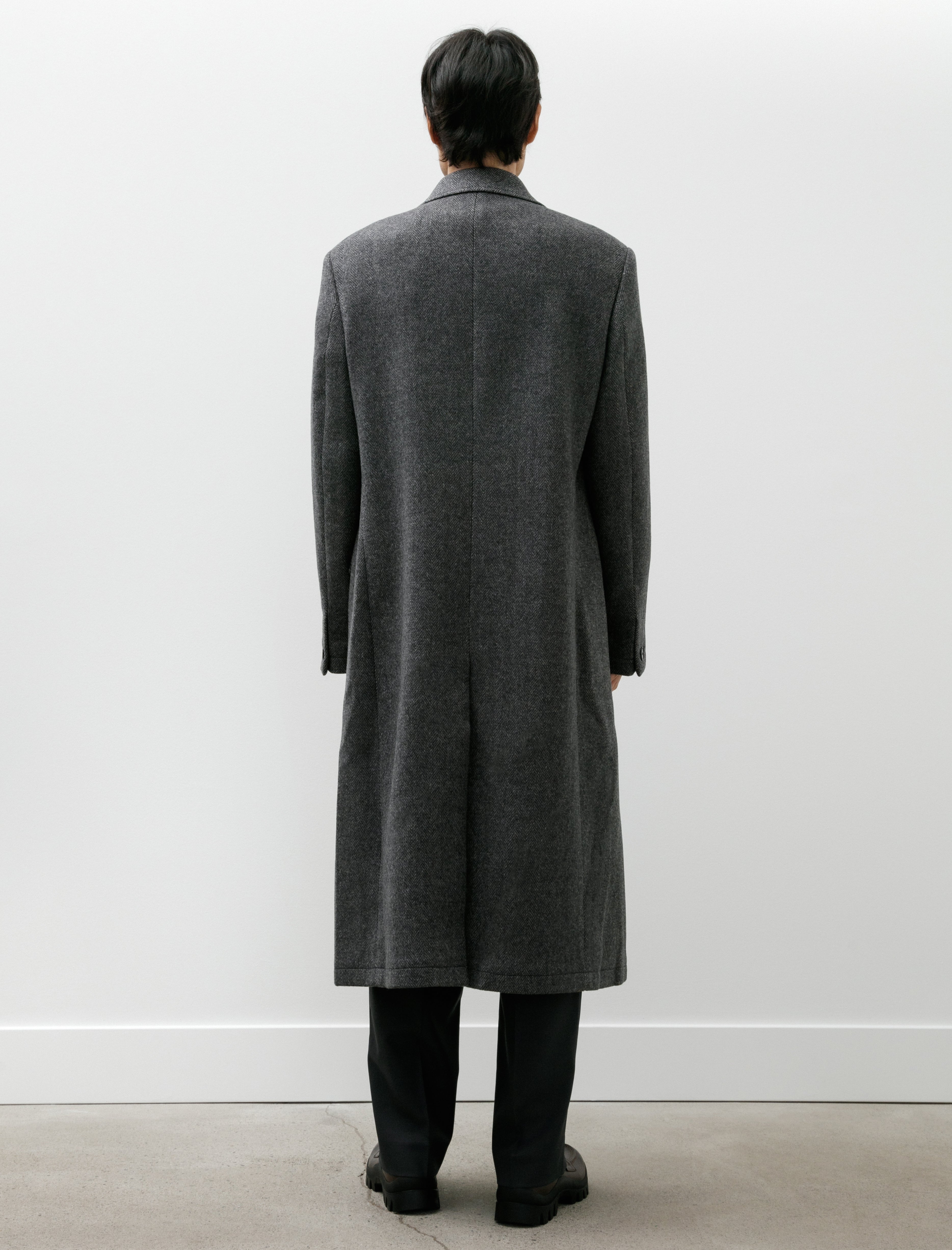 mfpen Conference Coat Grey Herringbone Recycled Wool