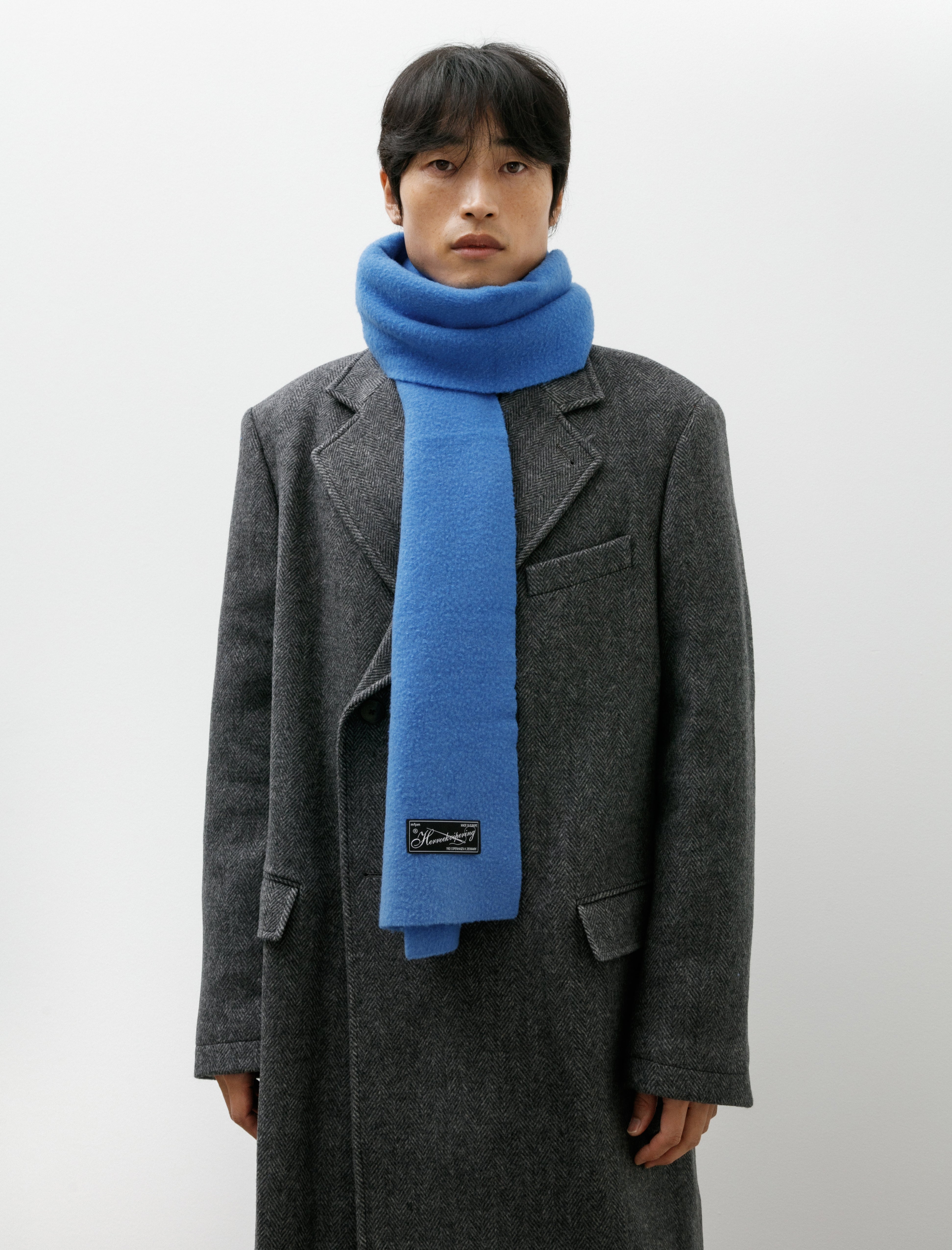 mfpen Wool Scarf Bright Blue Fuzz