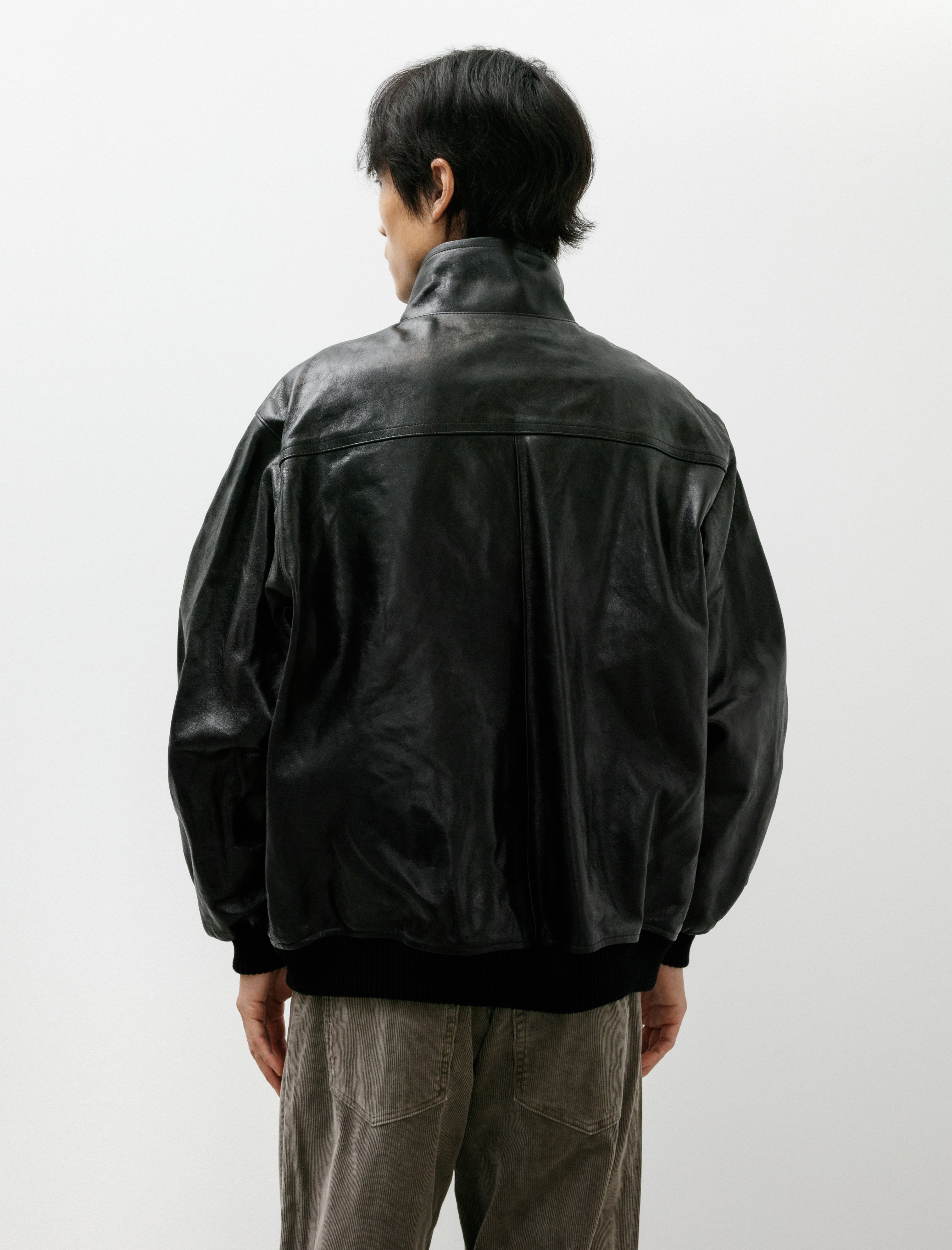 Auralee Lamb Leather Zip Blouson Black