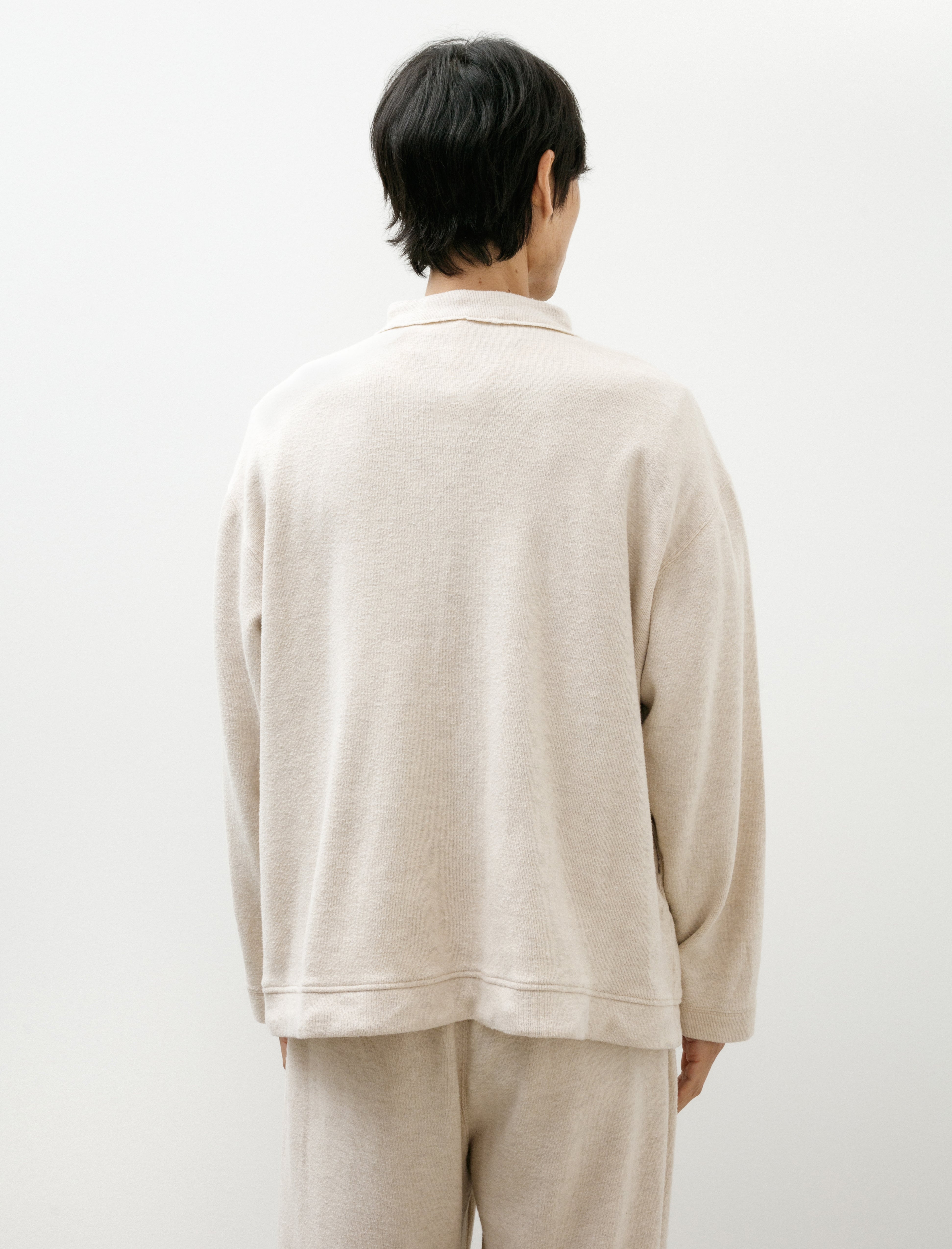 Cottle Quiet Storm Half Zip Sweat Ecru