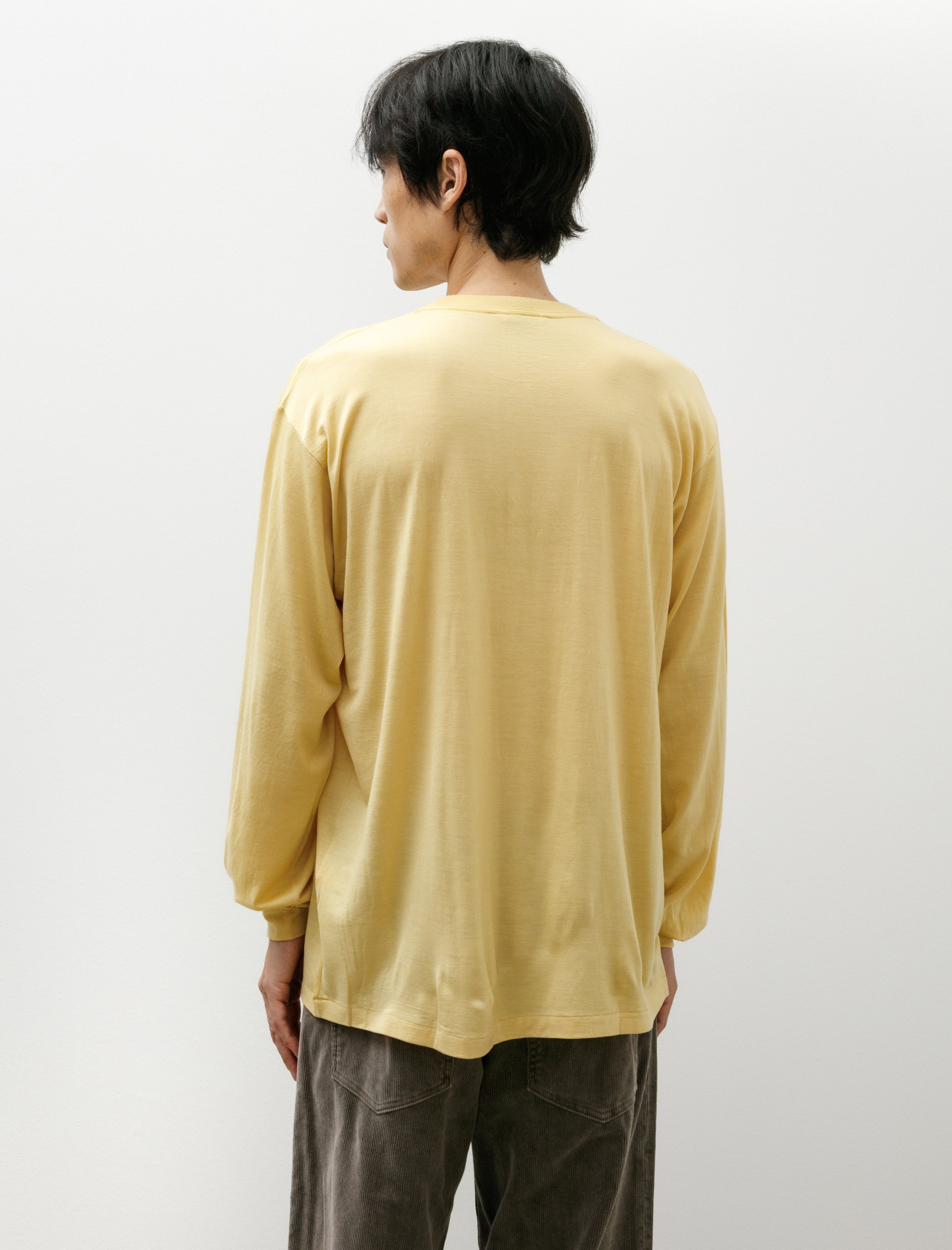 Auralee Wool Soft Jersey L/S Tee Mustard Yellow
