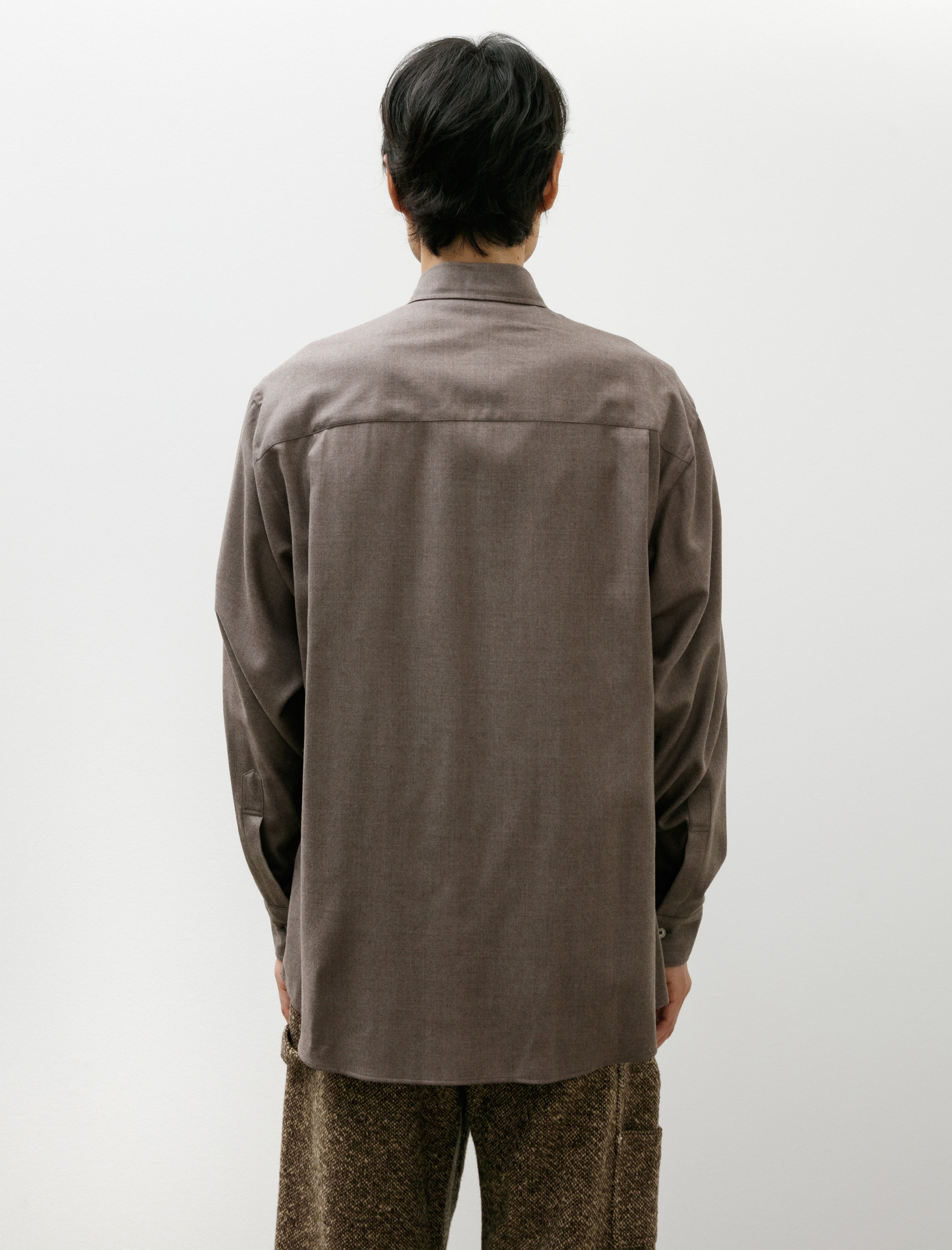 Auralee Super Light Wool Shirt Brown