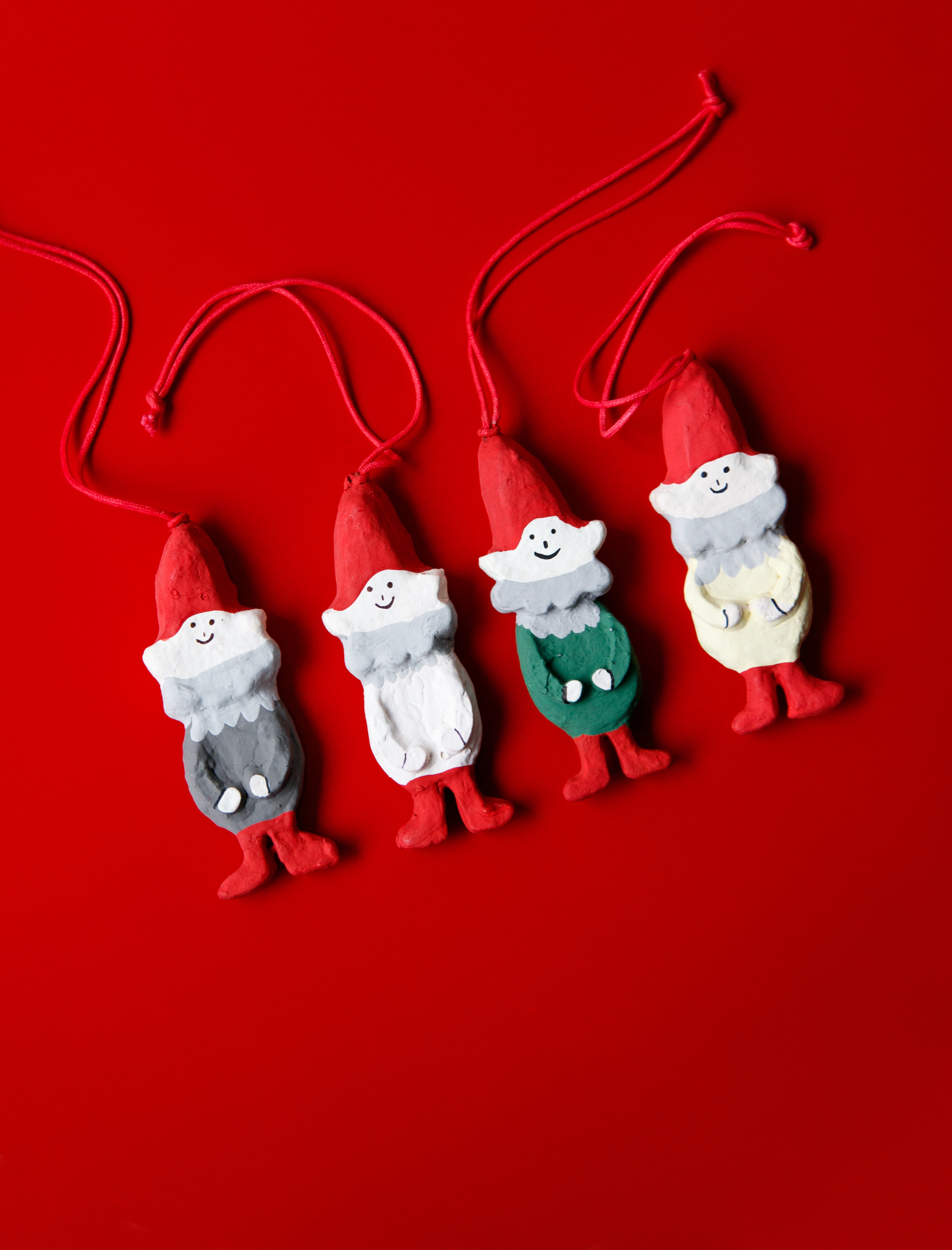 Fog Linen Holiday Ornaments Gnomes
