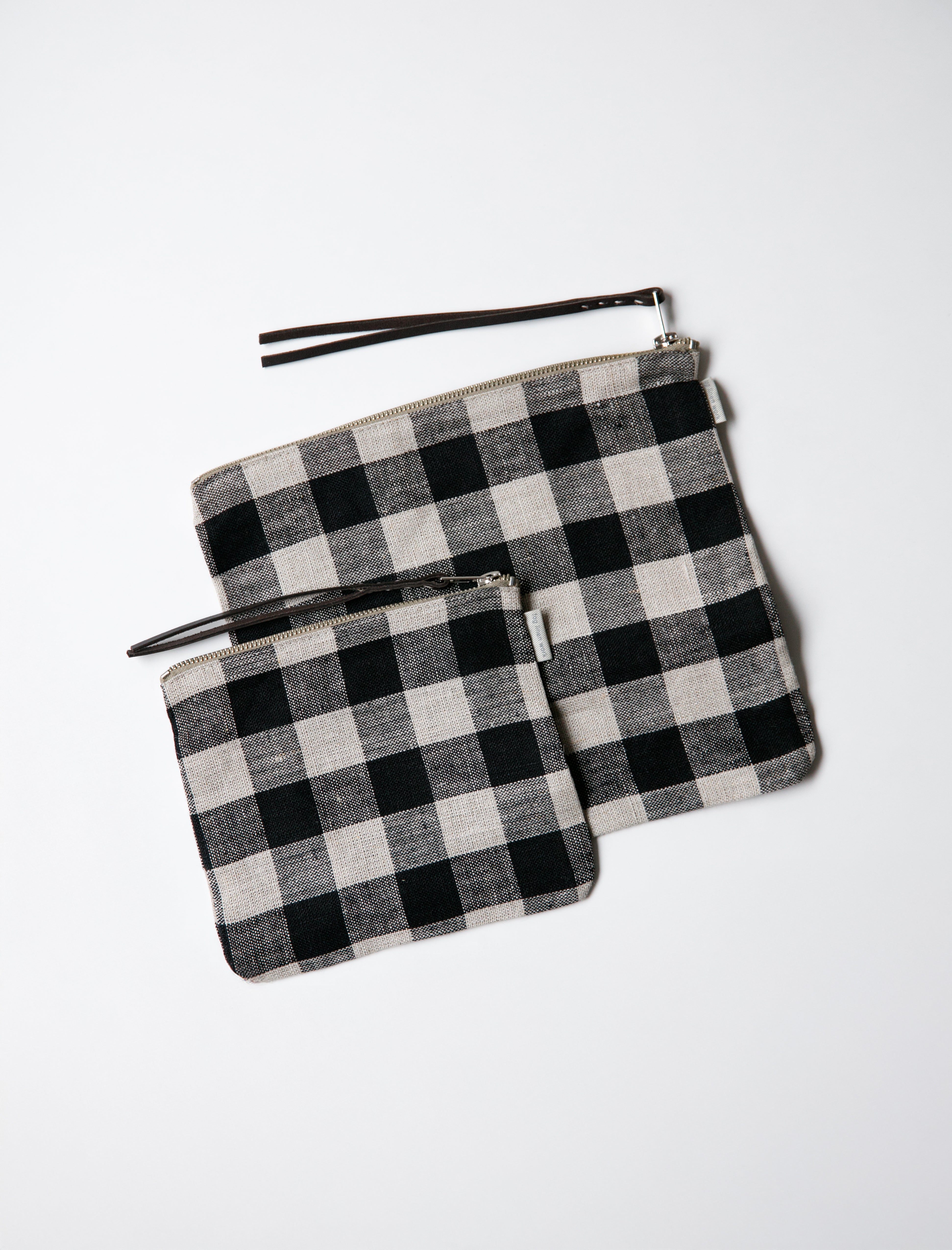 Fog Linen Canna Pouch Black Natural Check (L)