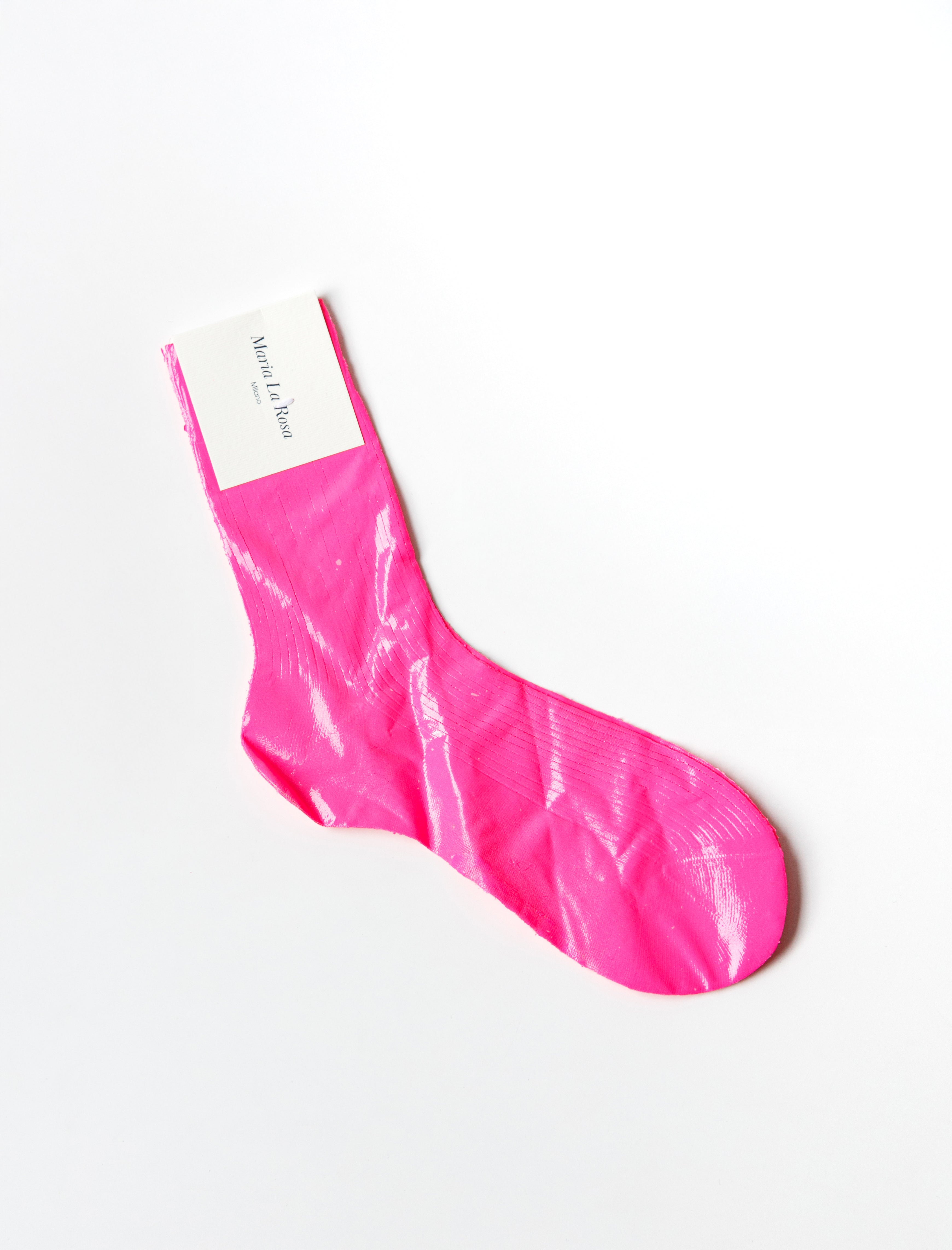 Maria La Rosa One Ribbed Laminated Fluo Pink