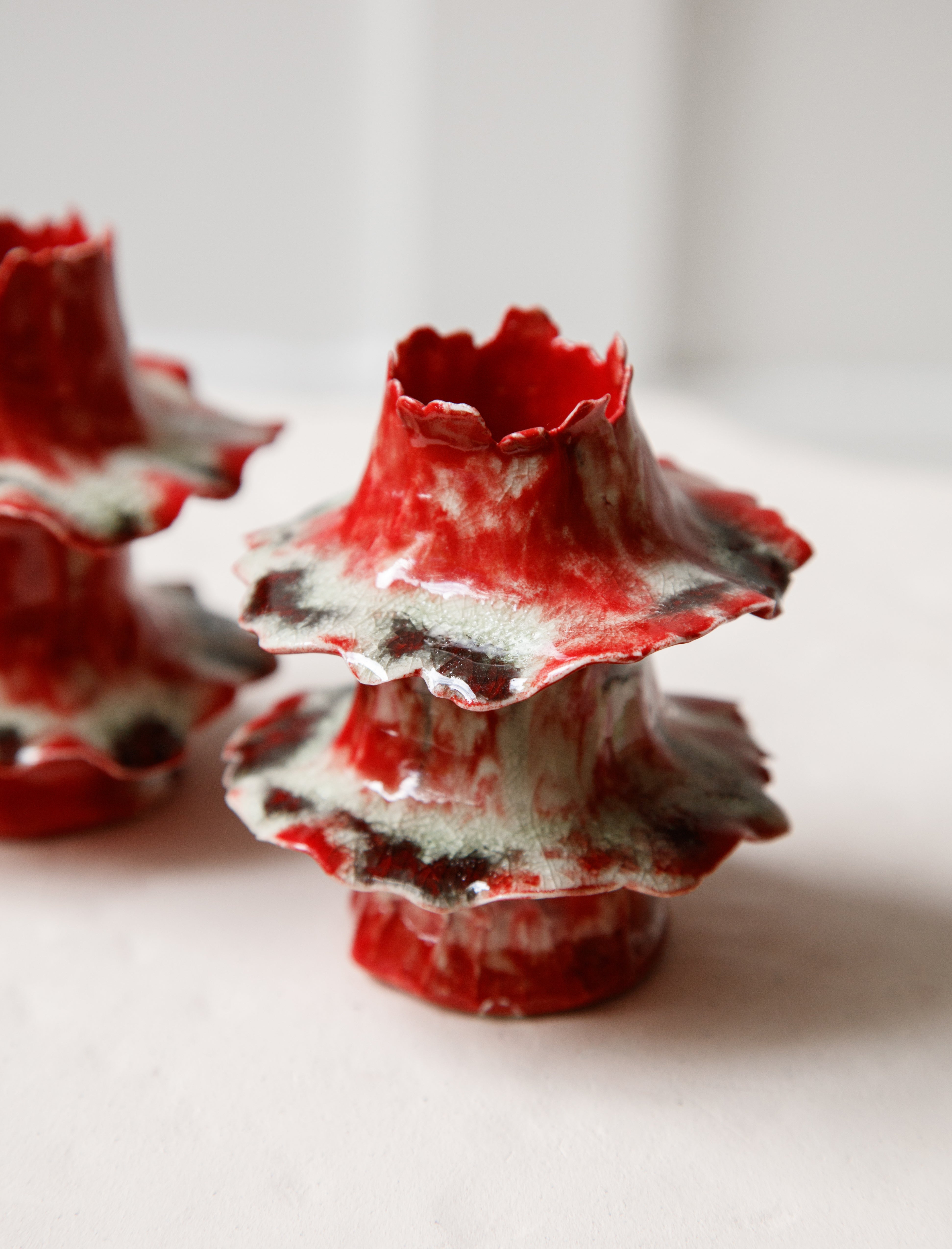 Nathalee Paolinelli Torn Tier Candle Stand 2 Tier Ruby Pool