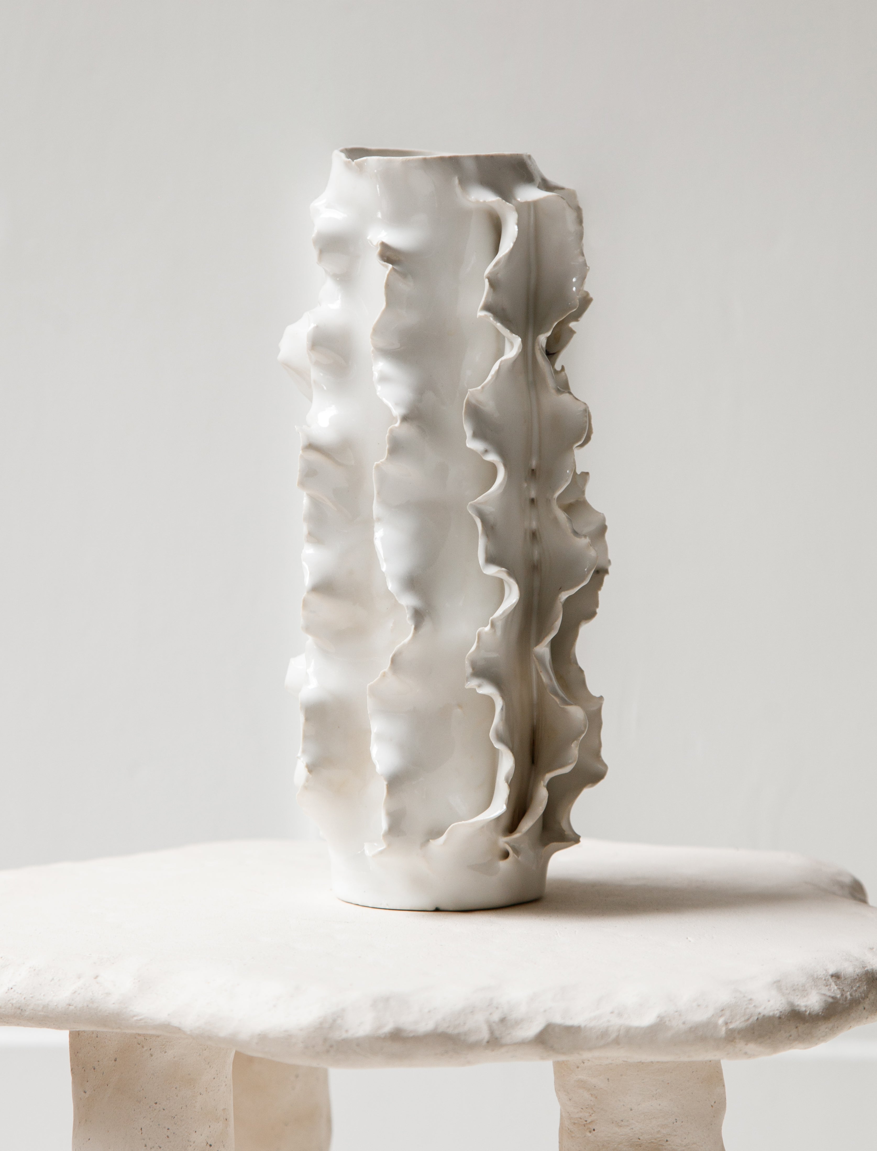 Nathalee Paolinelli Ripple Vase White