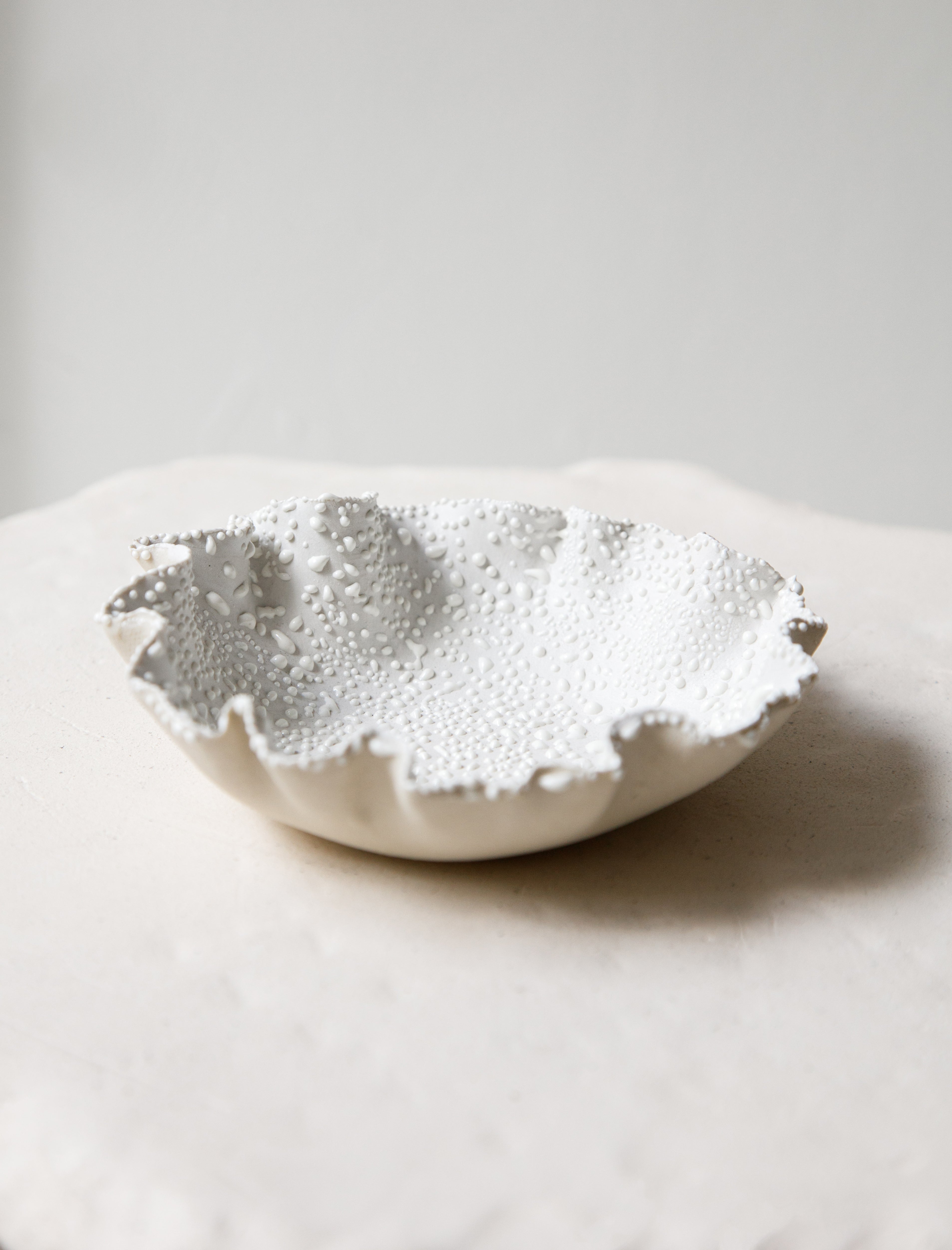 Nathalee Paolinelli Ruffle Bowl White Lichen