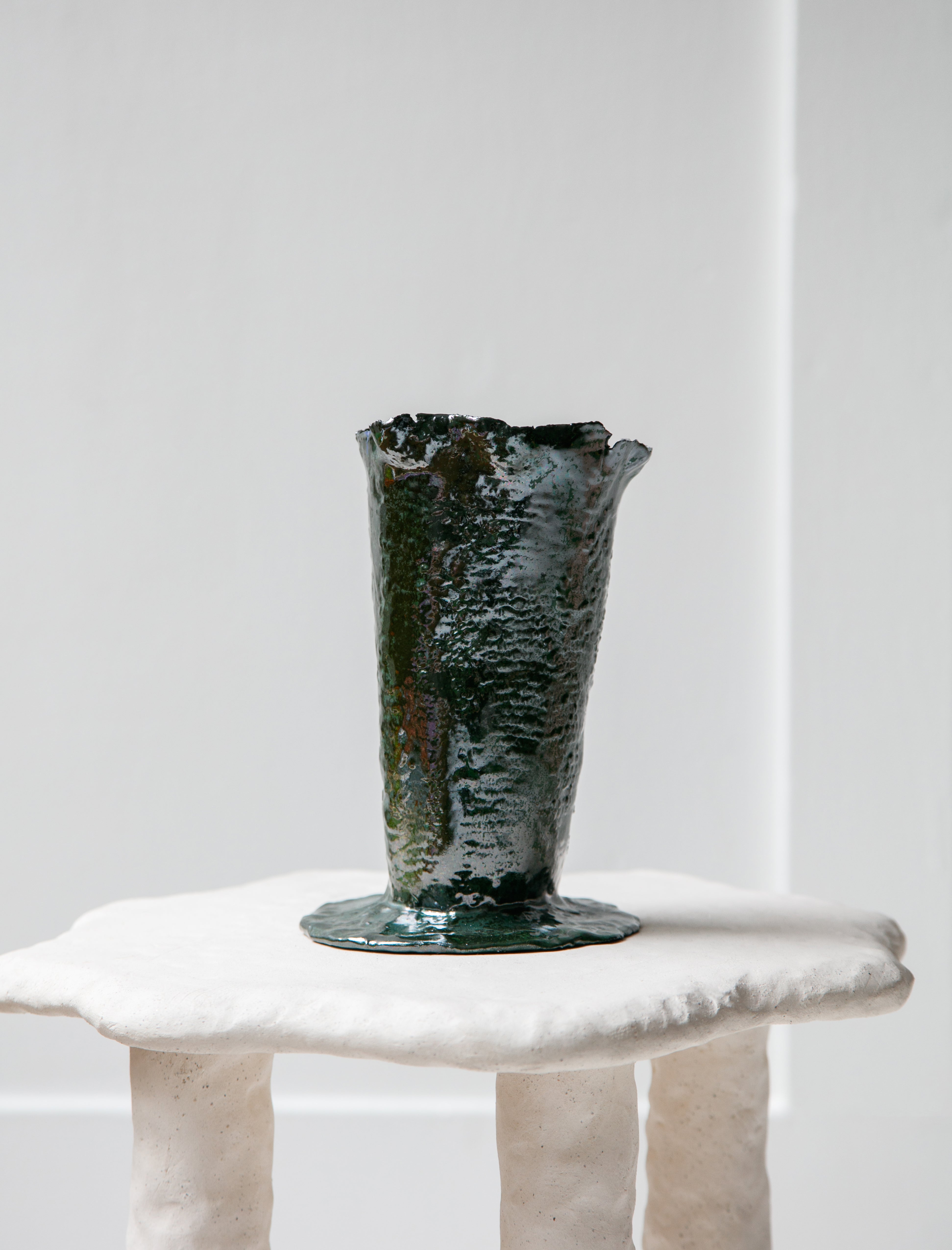 Nathalee Paolinelli Conical Vase Metallic Green #15