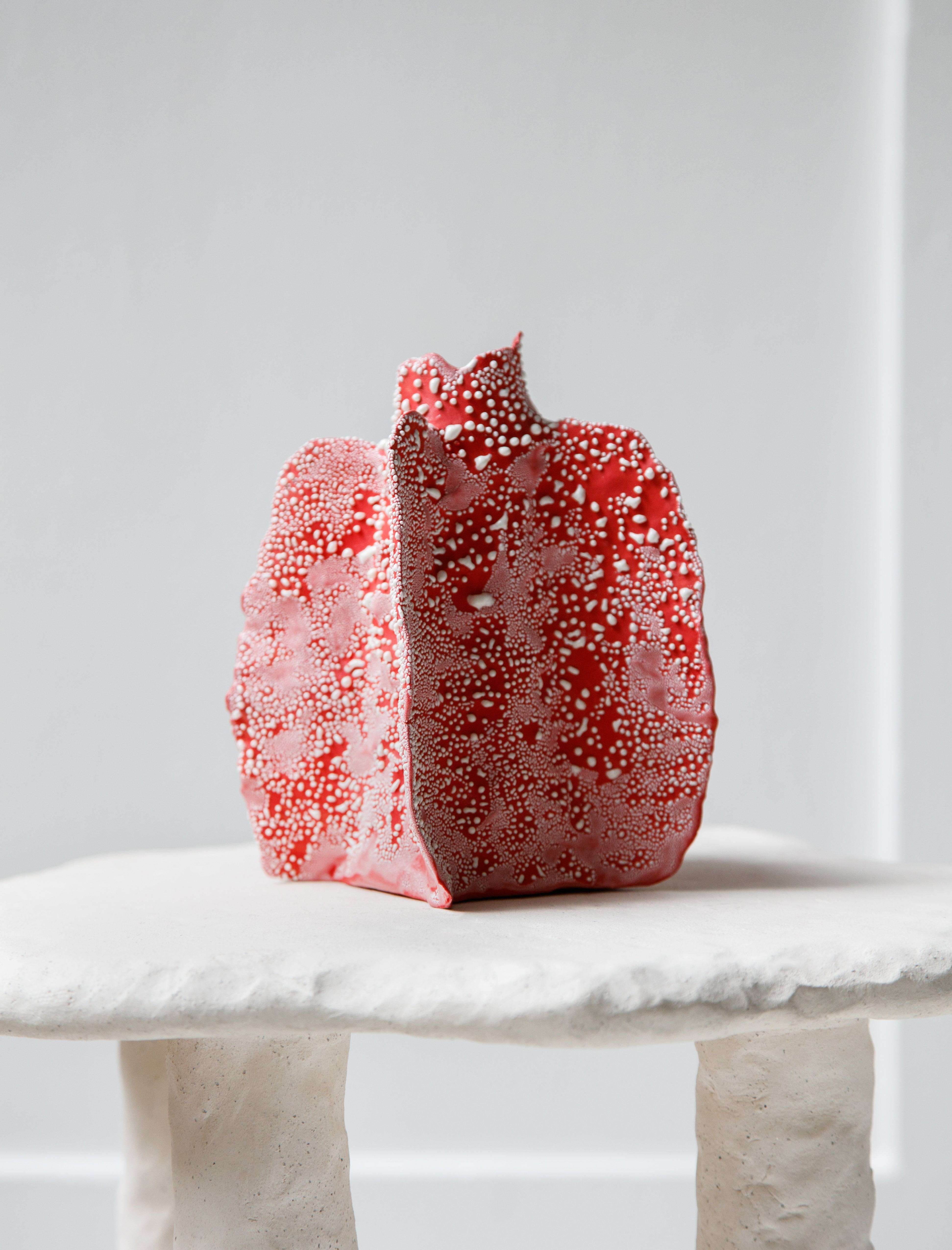 Nathalee Paolinelli Sigarylis Candle Stand Red/White Lichen #20