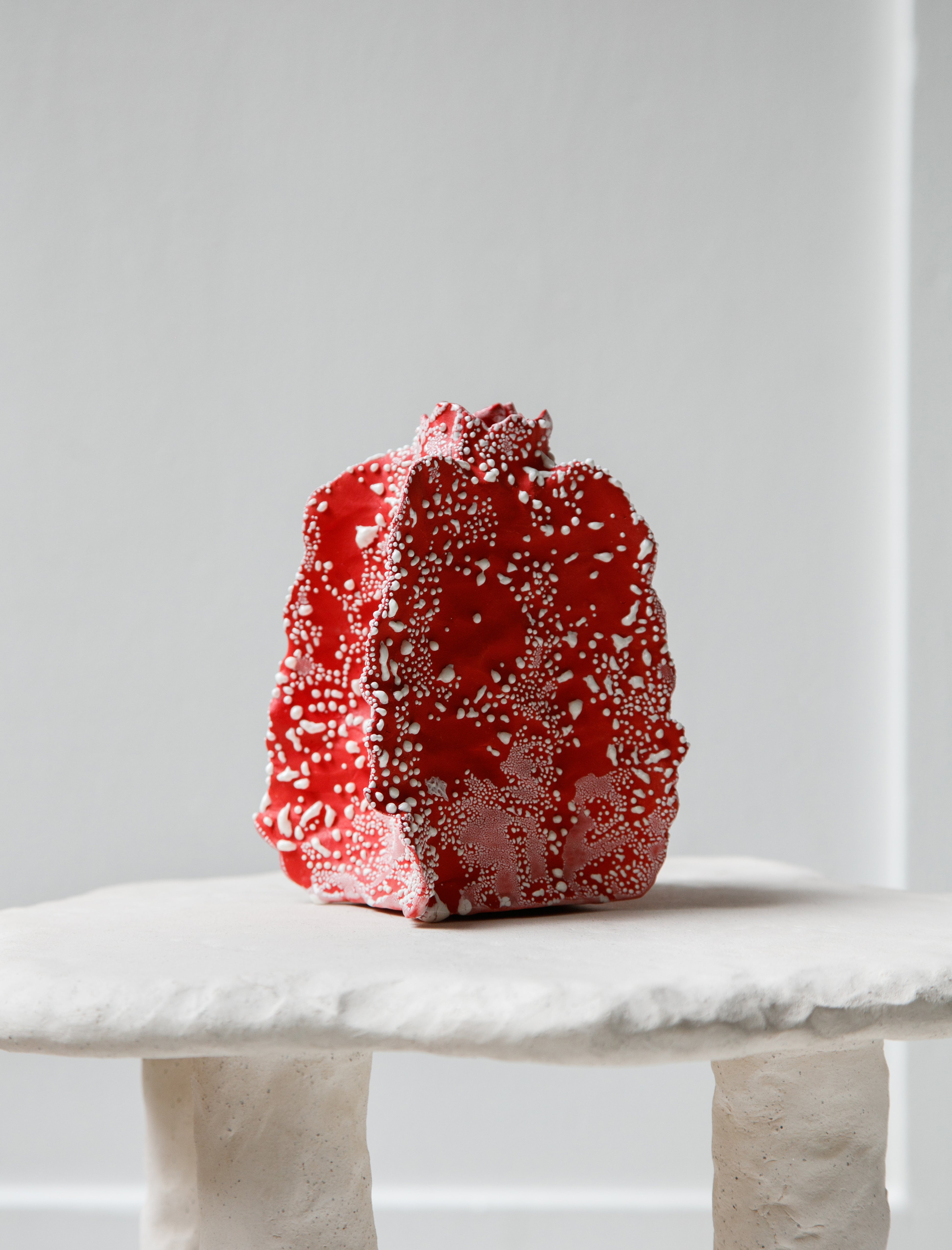 Nathalee Paolinelli Sigarylis Candle Stand Red/White Lichen #21
